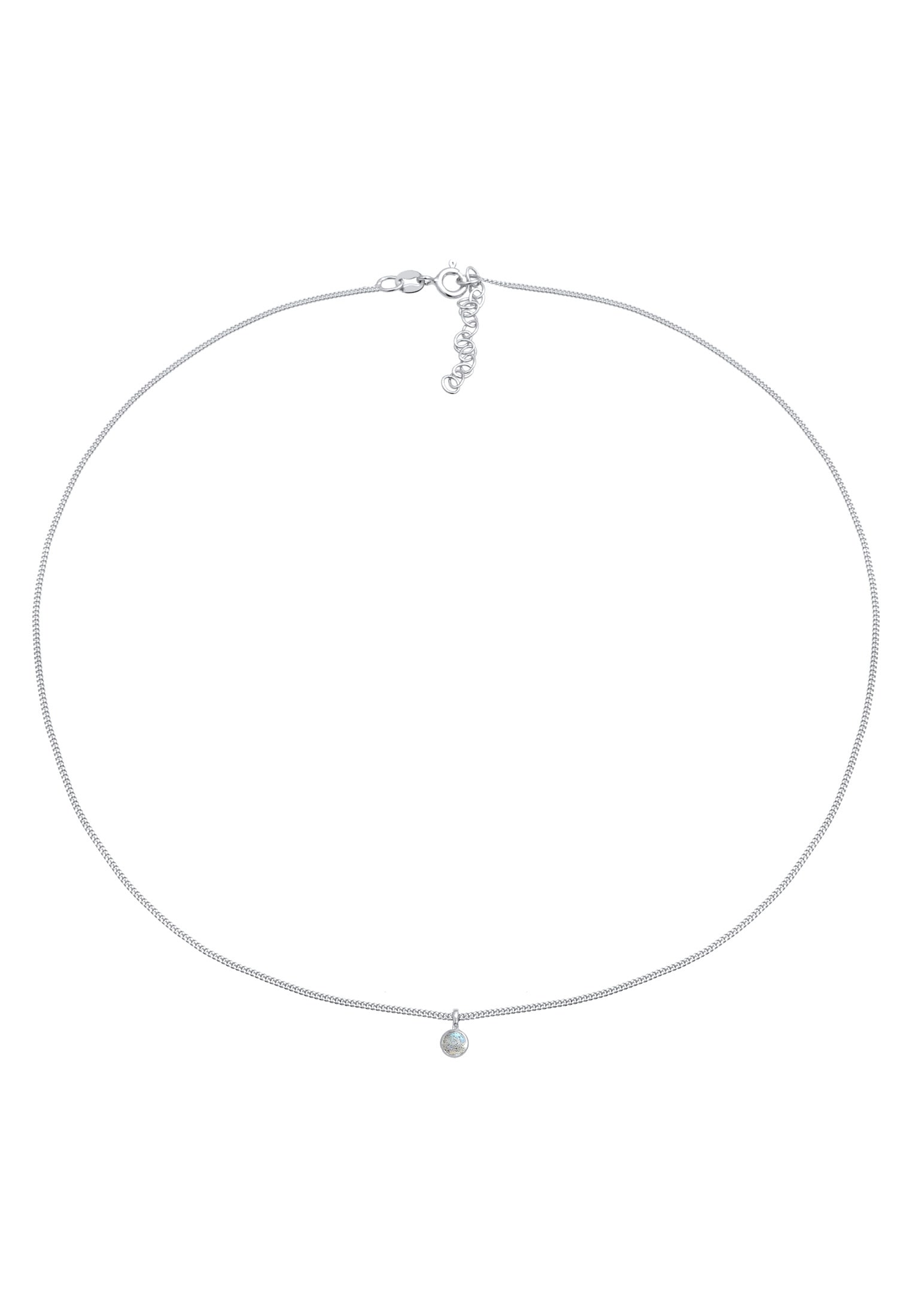 Elli Choker »Halskette Choker mit Anhänger Labradorite Rund 925 Silber«