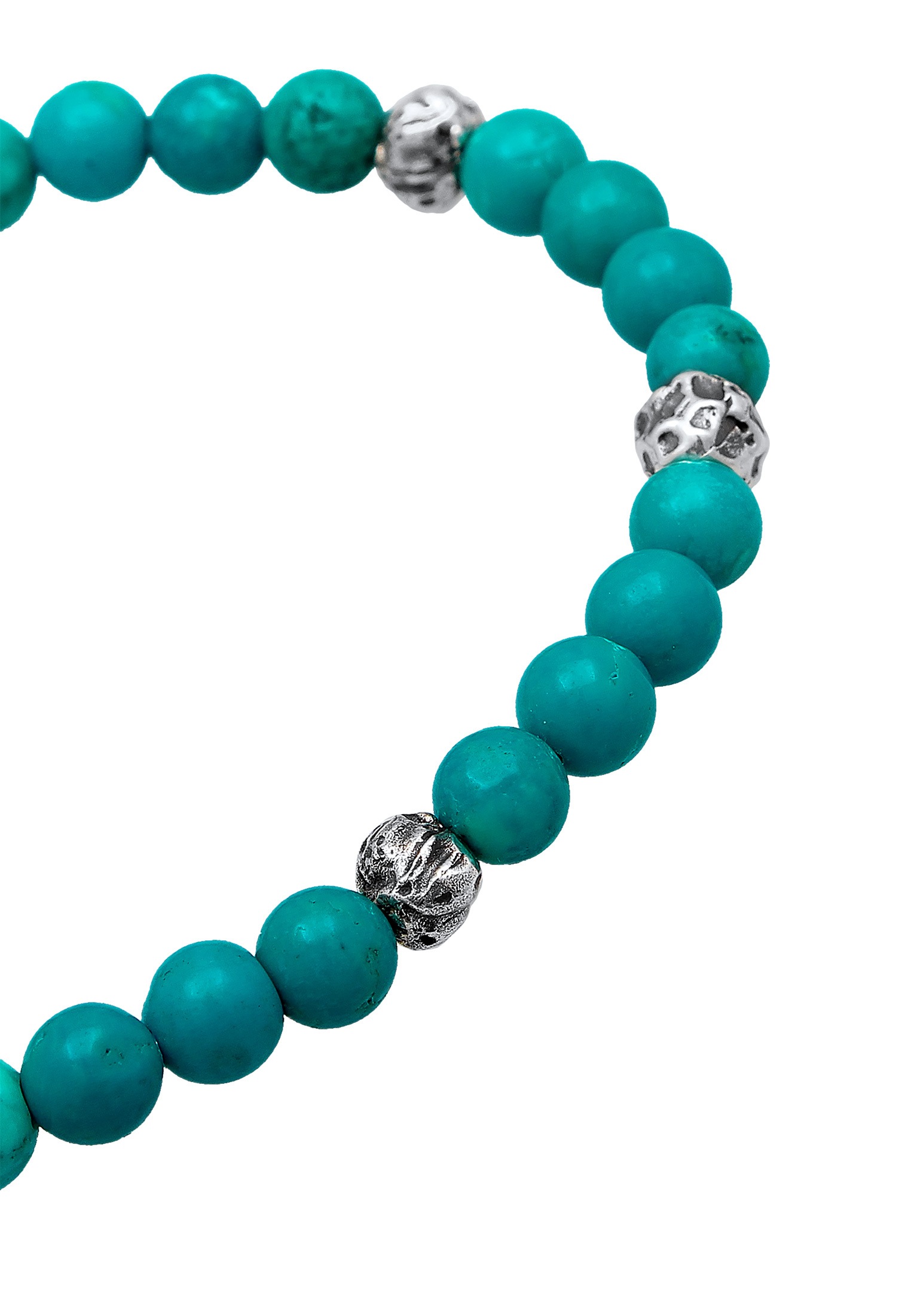 Kuzzoi Armkette »Armband Herren Howlith Türkis Stein Bead 925er Silber«