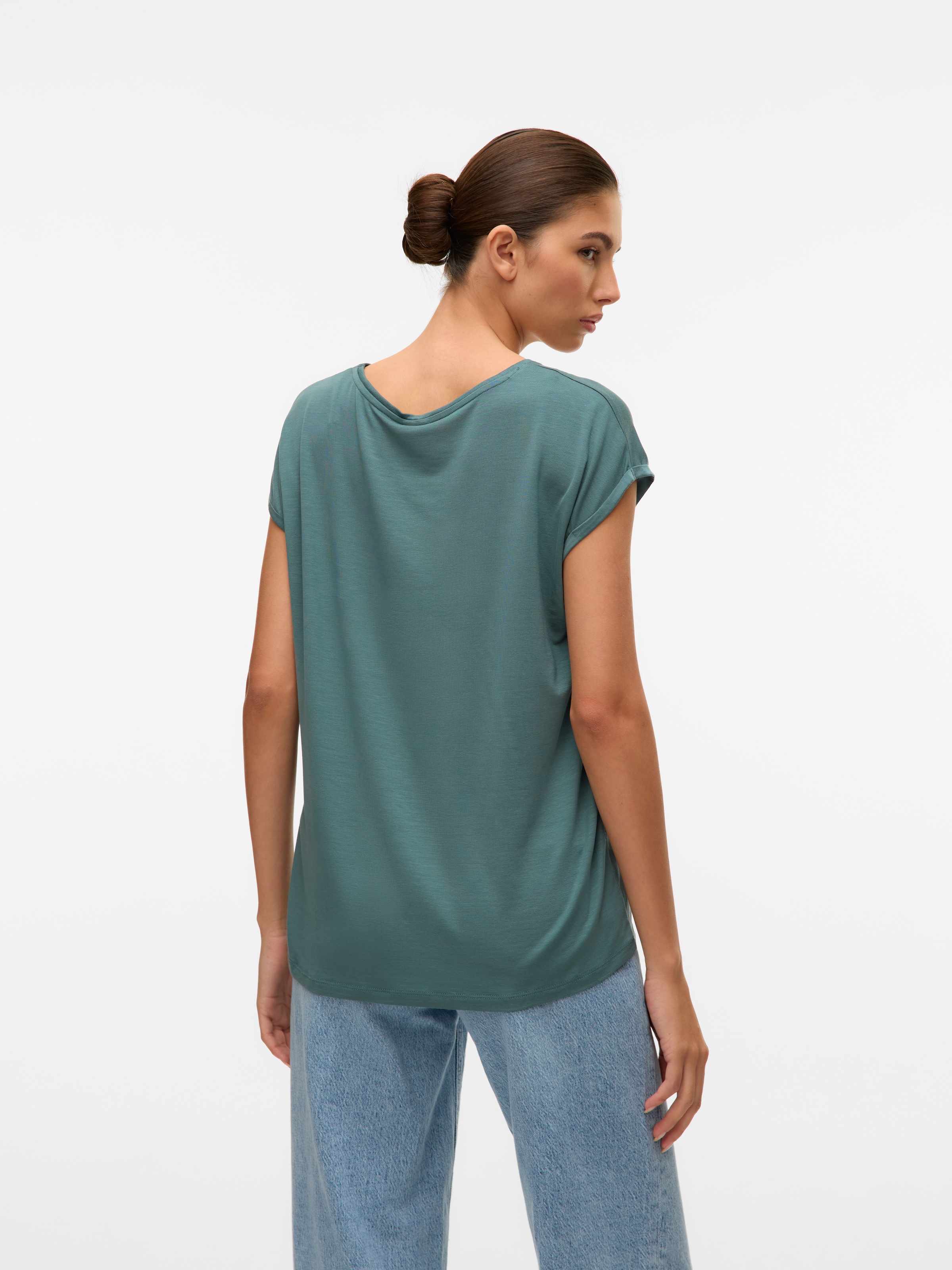 Vero Moda Rundhalsshirt »VMAVA PLAIN SS TOP GAJRS NOOS«