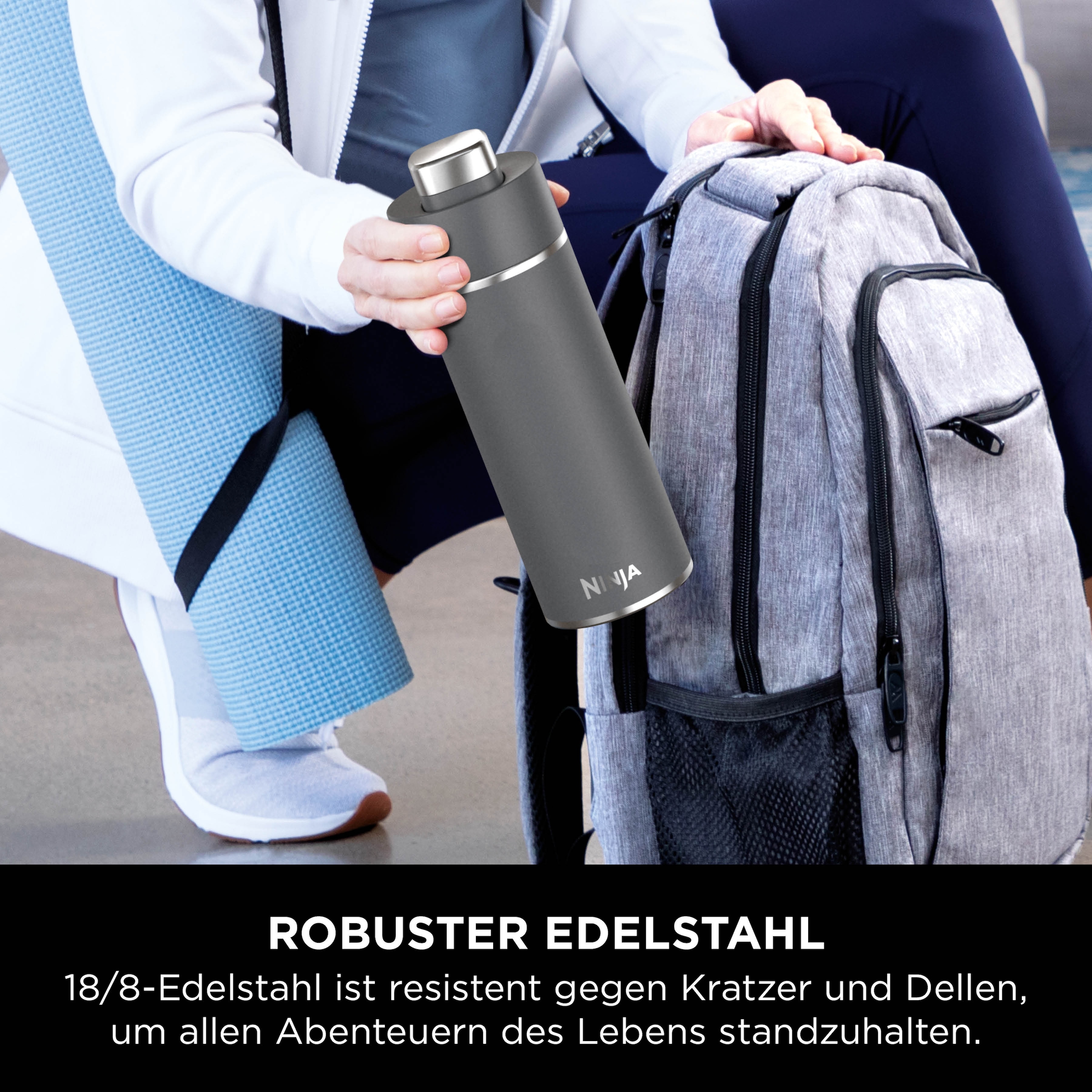 NINJA Isolierflasche »Ninja Thirsti Reiseflasche –  530 ml DW1801EUU / 700 ml DW2401EUU« Getränke bleiben 24 Stunden kalt, 12 Stunden heiß, Eis hält 2 Tage