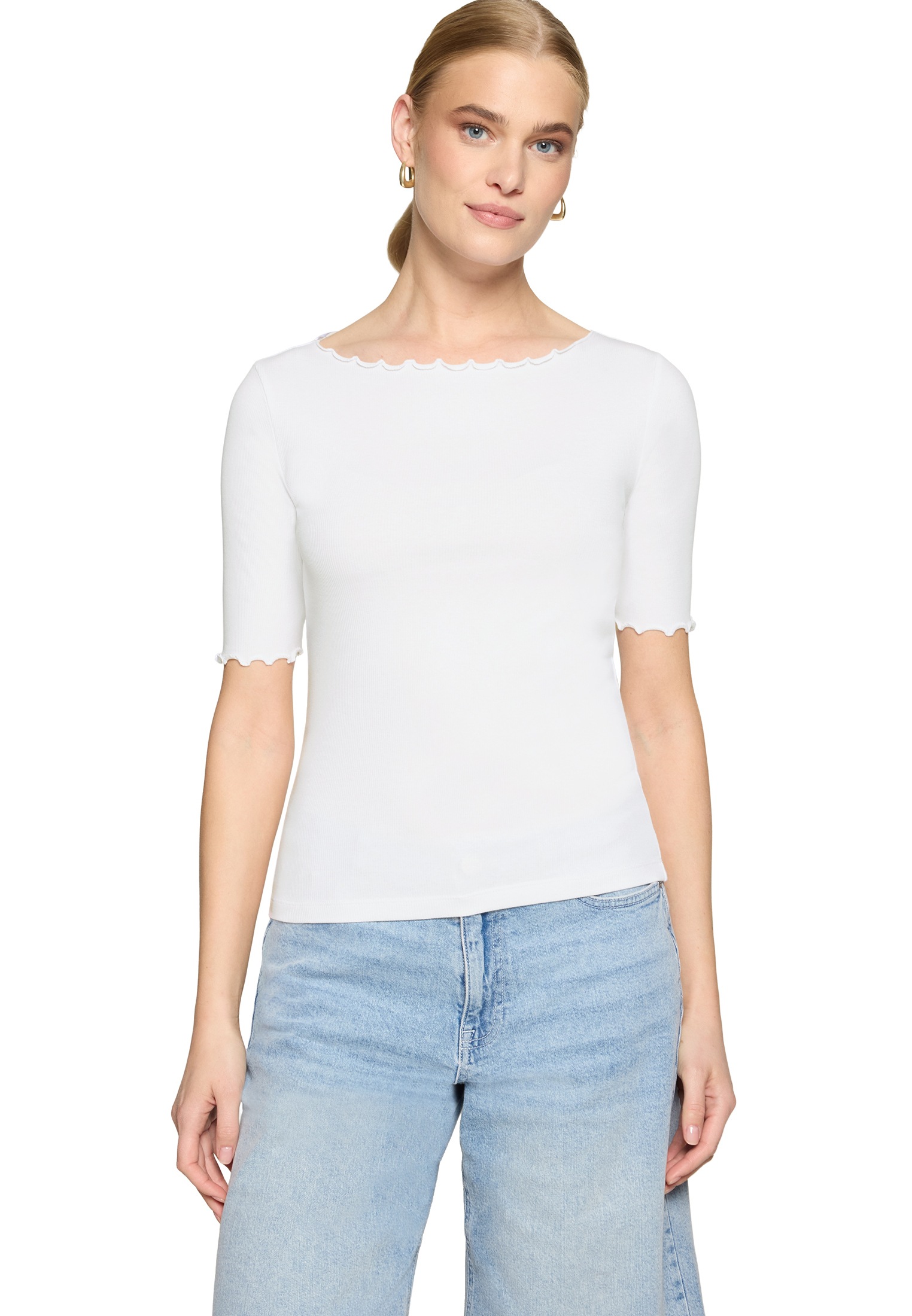 Zero Kurzarmshirt »Halbarm-Shirt mit U-Boot-Ausschnitt«
