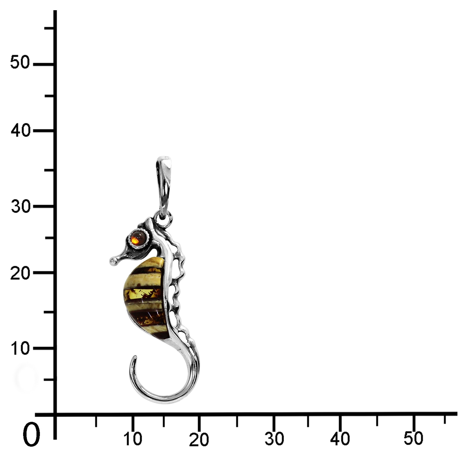 OSTSEE-SCHMUCK Kettenanhänger »- Seepferdchen - Silber 925/000 - Bernstein«