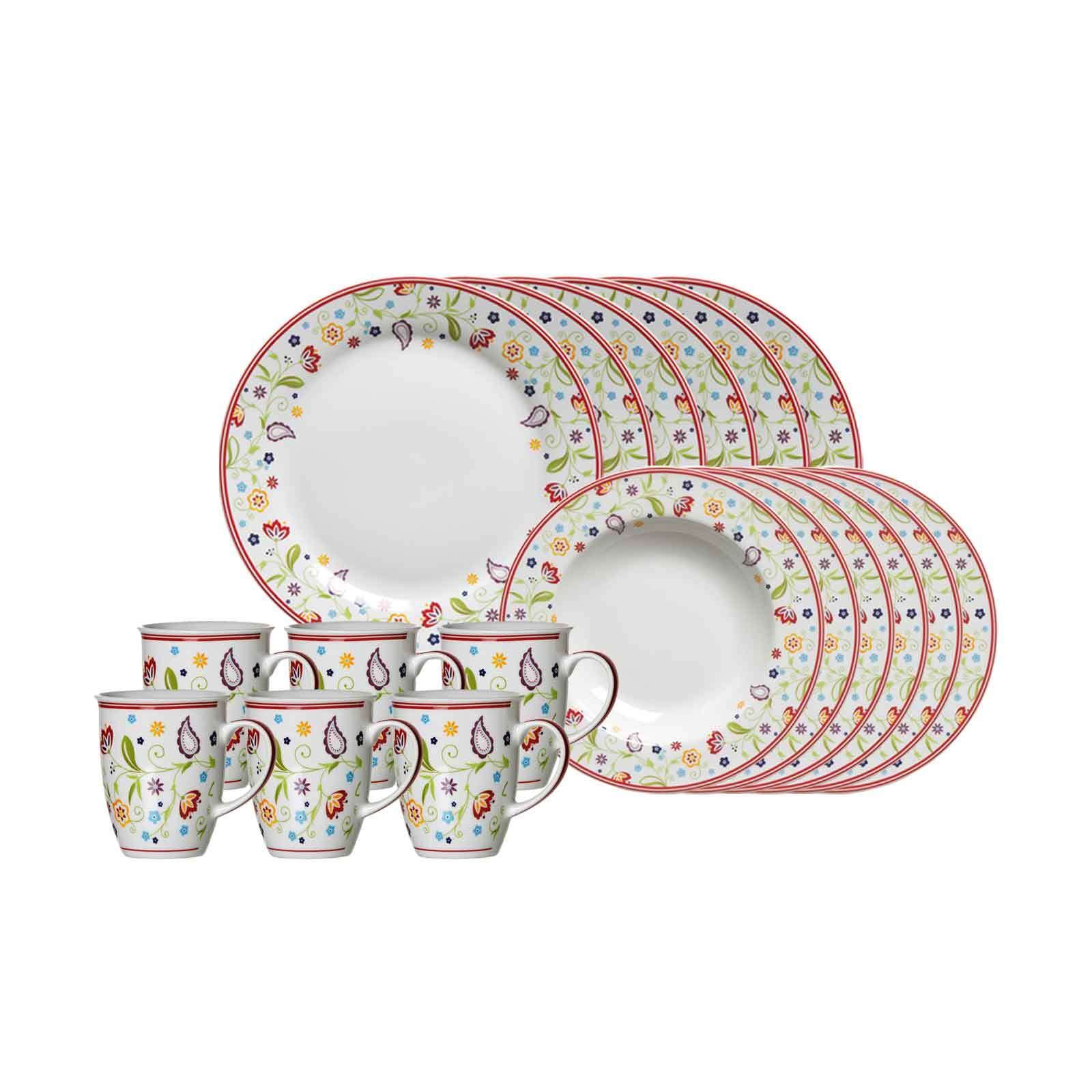 Ritzenhoff & Breker Geschirr-Set »Tafelservice Shanti Doppio 18er Set bunt« Spülmaschinengeeignet