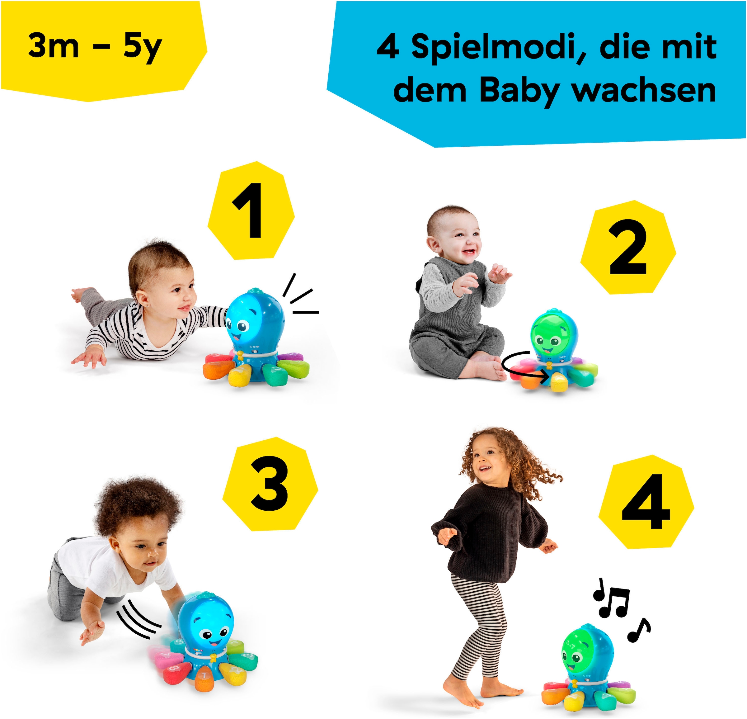 Baby Einstein Greifspielzeug »Go Opus Go™ 4-in-1 Crawl & Chase Pal«, mit Sound