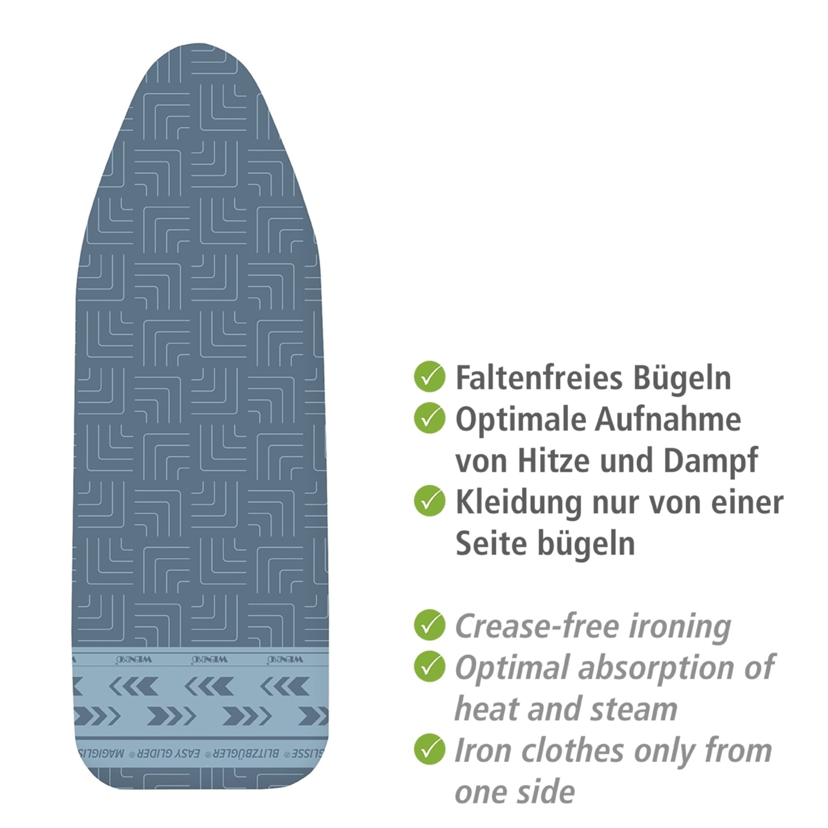 WENKO Bügelbrettbezug »Modell Air Comfort XL/Universal«, mit Blitzbüglerzone, Baumwolle, 5 Lagen, Bügelfläche 140x48 cm