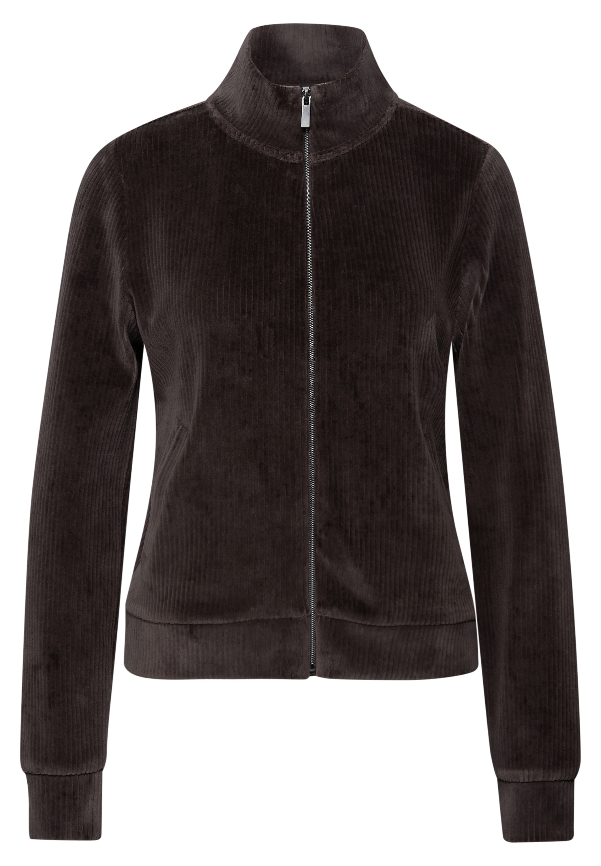 STREET ONE Sweatjacke Cord, mit elastischem Saum und Reißverschluss
