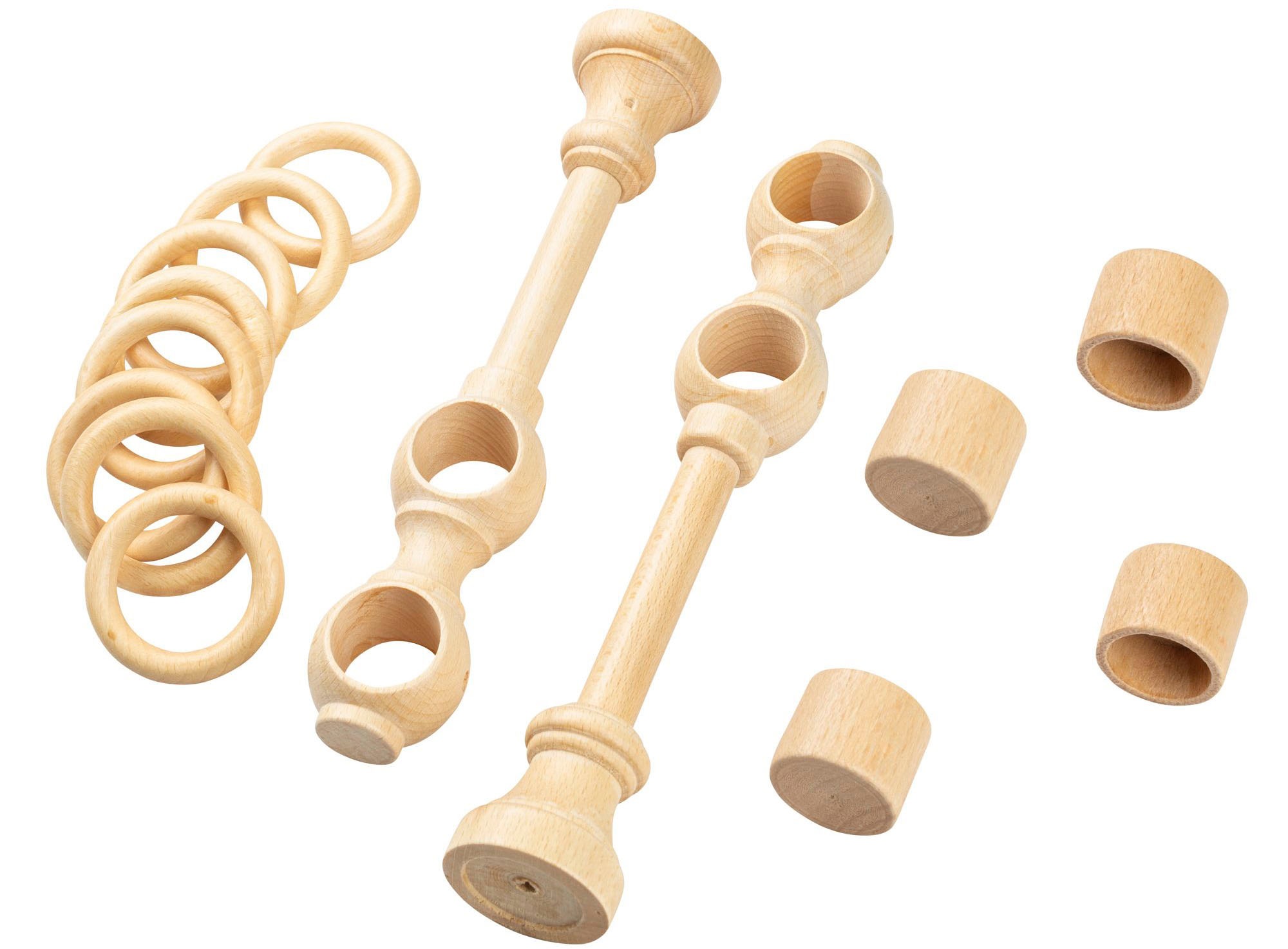 SN DECO GROUP Gardinenstange »Cafiro«, 2 läufig-läufig, Fixmaß, 28 mm, Holz, verschiedene Längen und Farben, Komplettset
