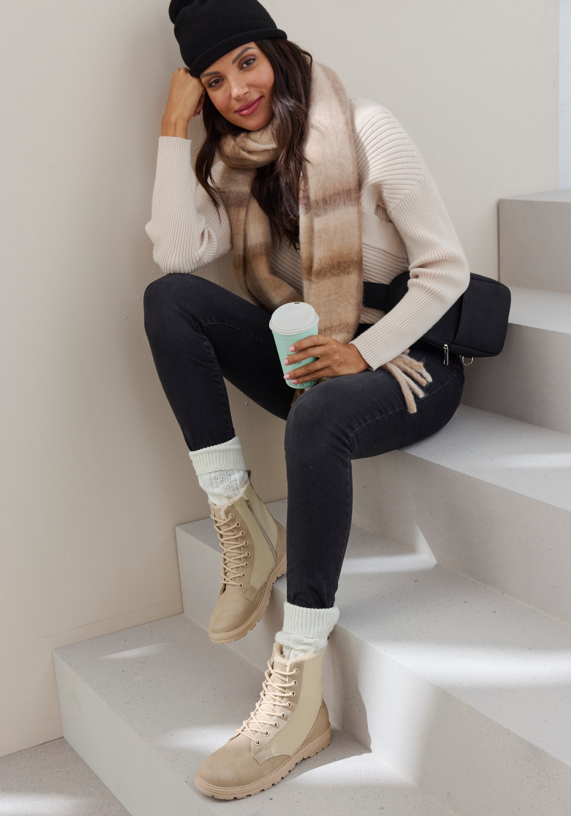 Lavana Stulpensocken, (Packung, 2 Paar), mit Zopfstrickmuster