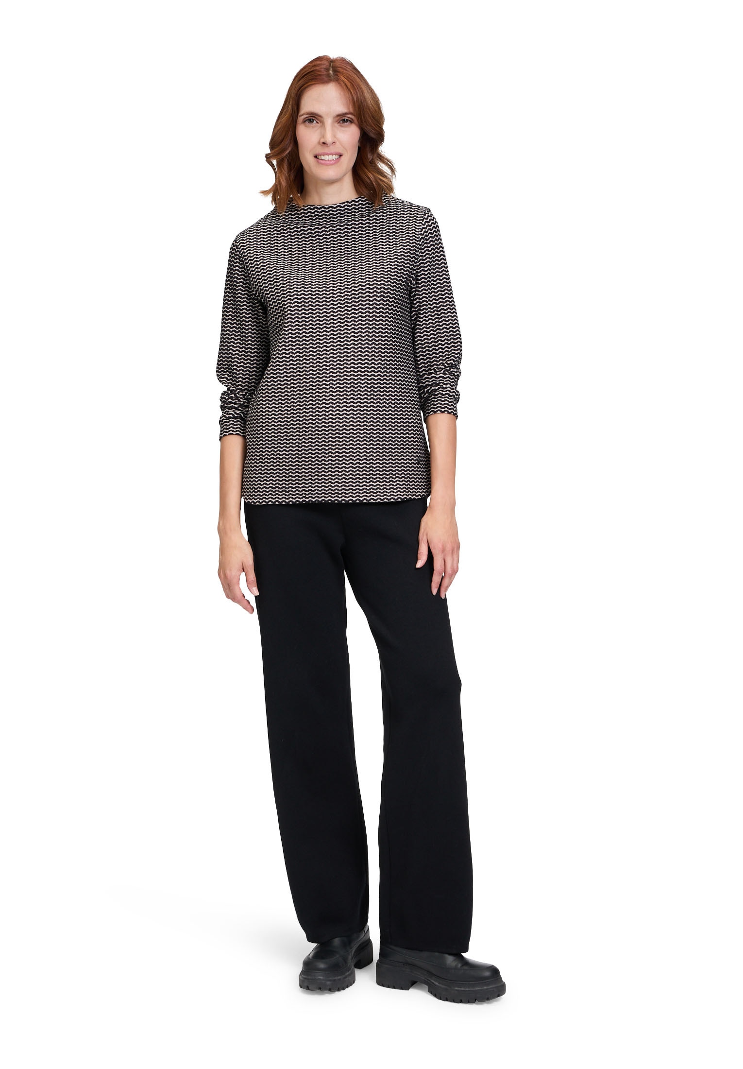 Betty&Co Langarmshirt »Casual-Shirt mit Wellenstruktur«
