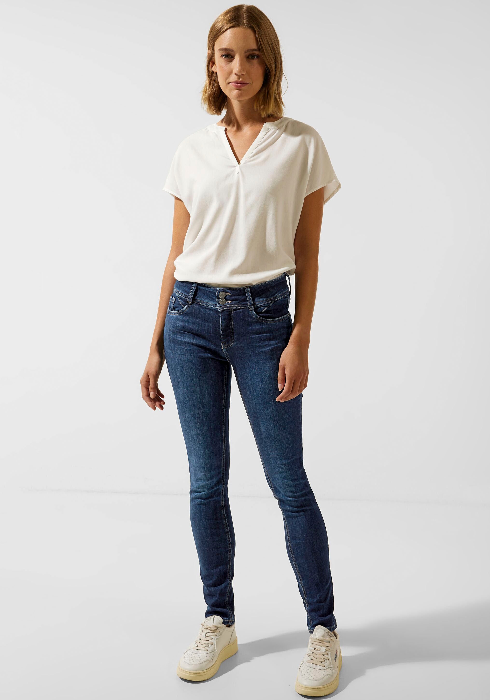 STREET ONE Slim-fit-Jeans, bei online hinten Markenlabel OTTO mit