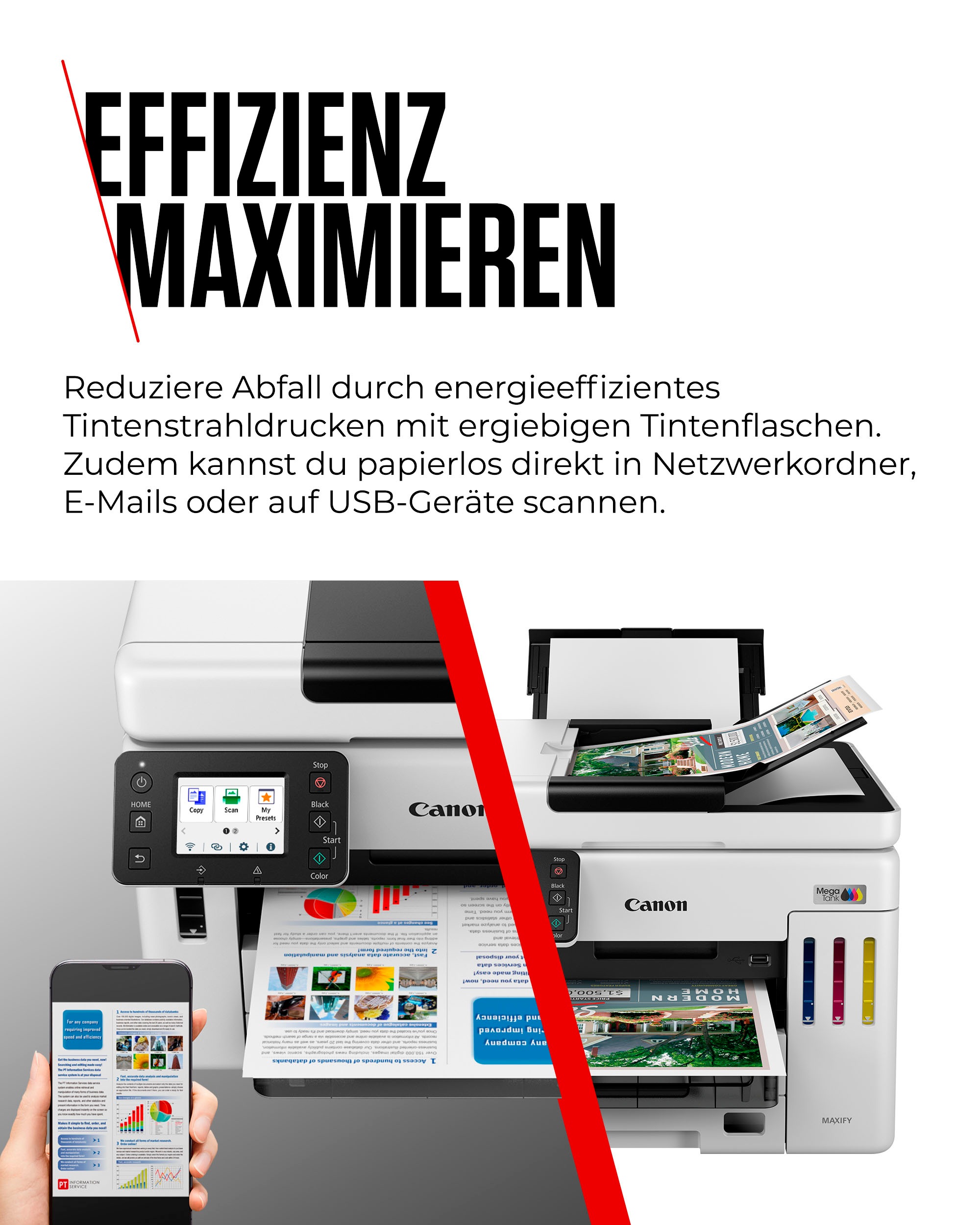 Canon Multifunktionsdrucker »MAXIFY GX7150« 4in1 Tintenstrahl-Multifunktionsgerät mit ADF / niedrigen Druckkosten