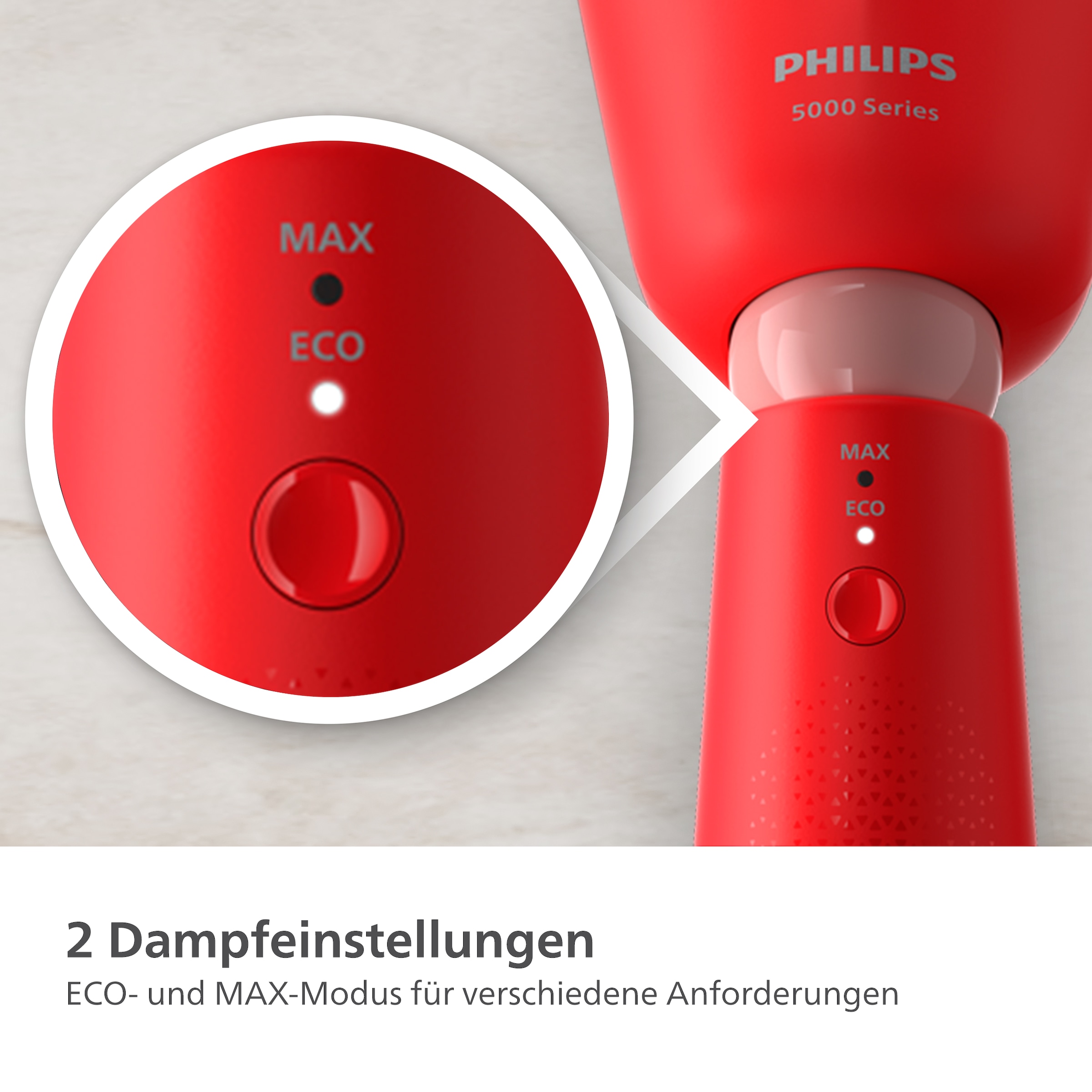 Philips Dampfbürste »STH5020 "Styler", 120 ml abnehmbarer Wassertank, Metallplatte«, 1400 W, Steamer im schlanken Design, 2-in-1 Handschuh und Tasche inkl.