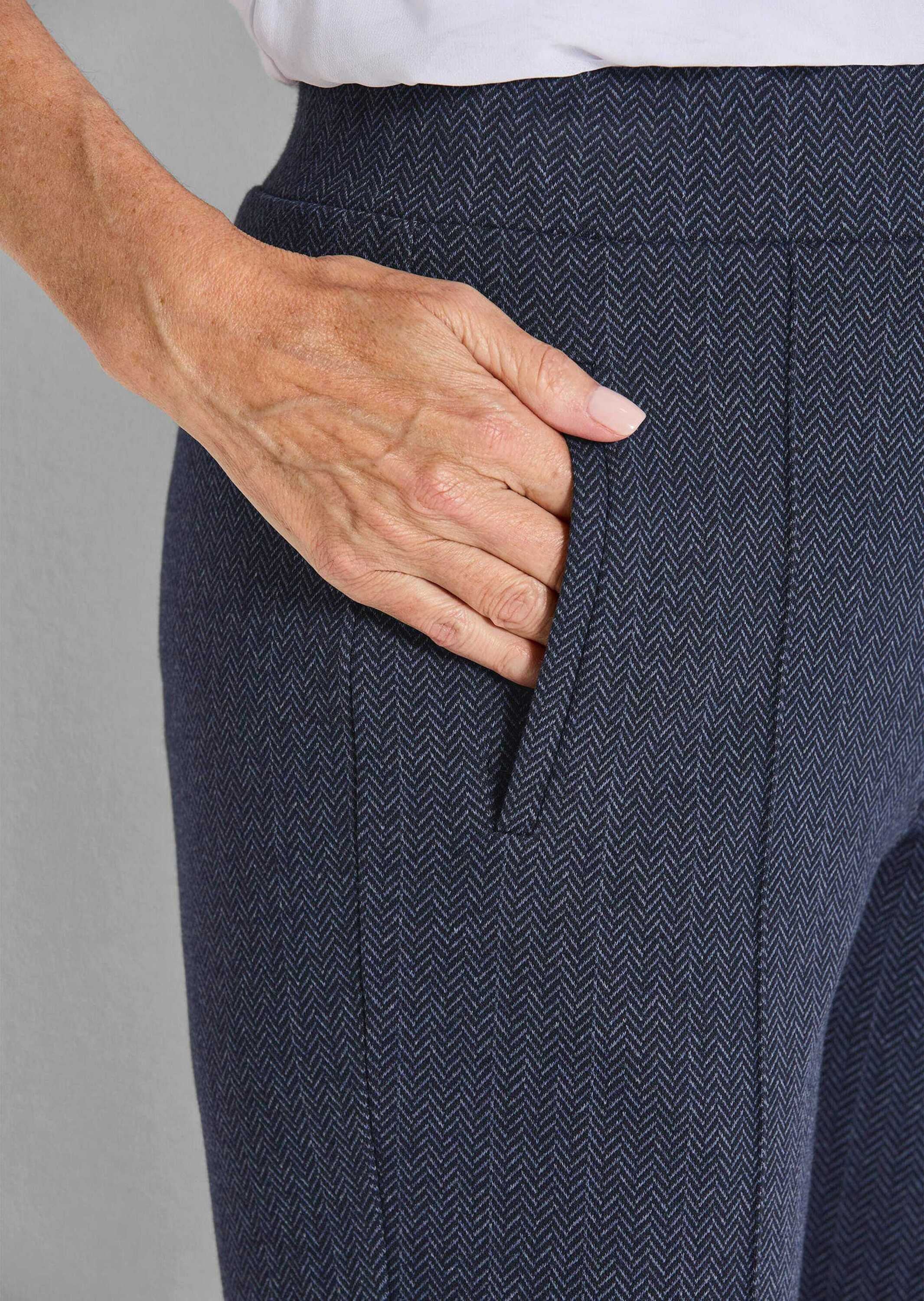 GOLDNER Schlupfhose »Hose CARLA mit Fischgrätmuster«