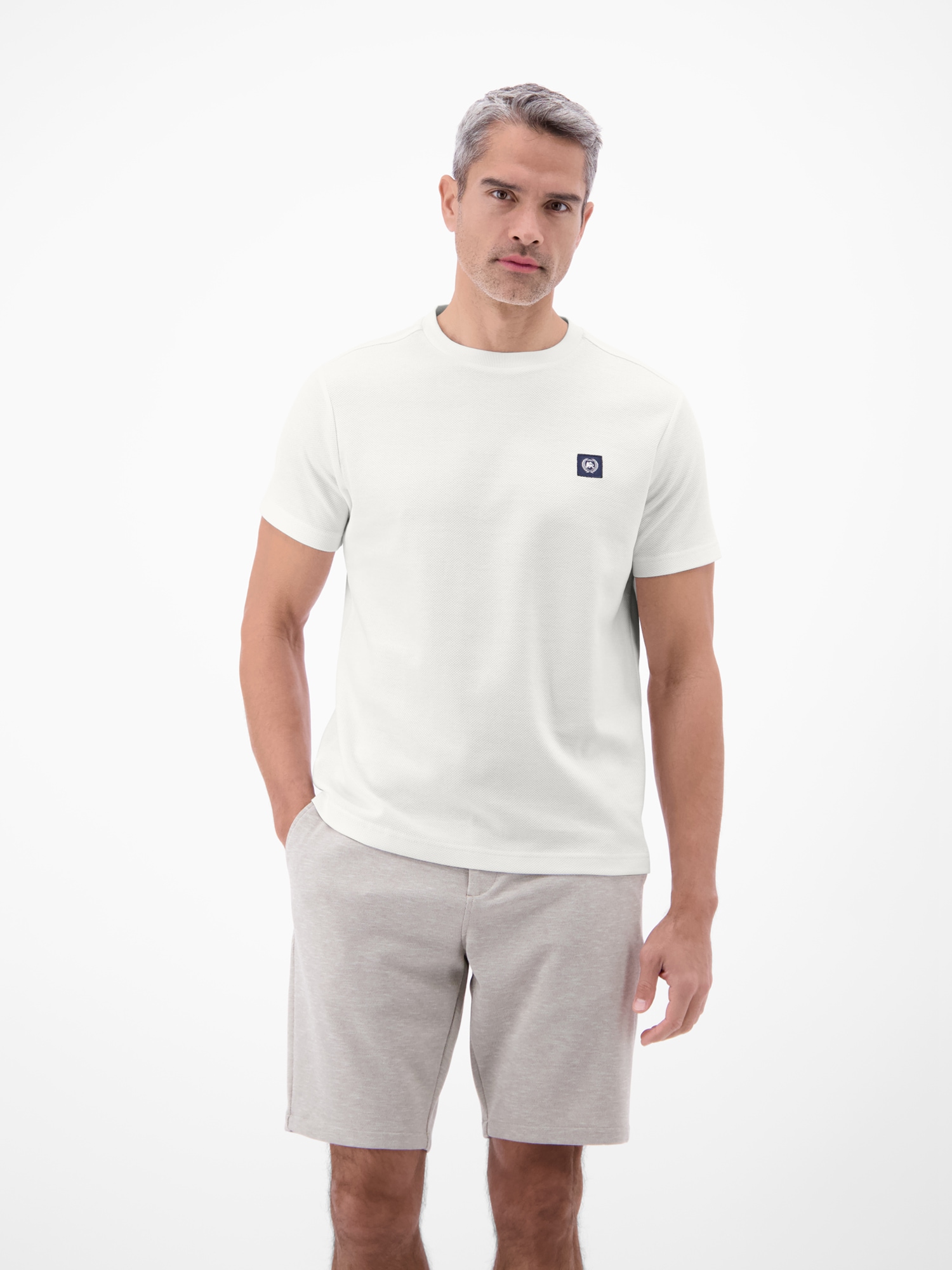 LERROS T-Shirt »T-Shirt mit Waffelstruktur aus 100 % Baumwolle«