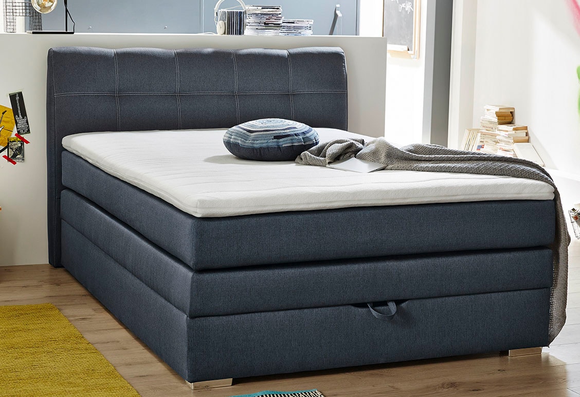 Boxspringbett »Amelie«, mit Bettkasten und Topper, erhältlich in 120 & 140cm Breite