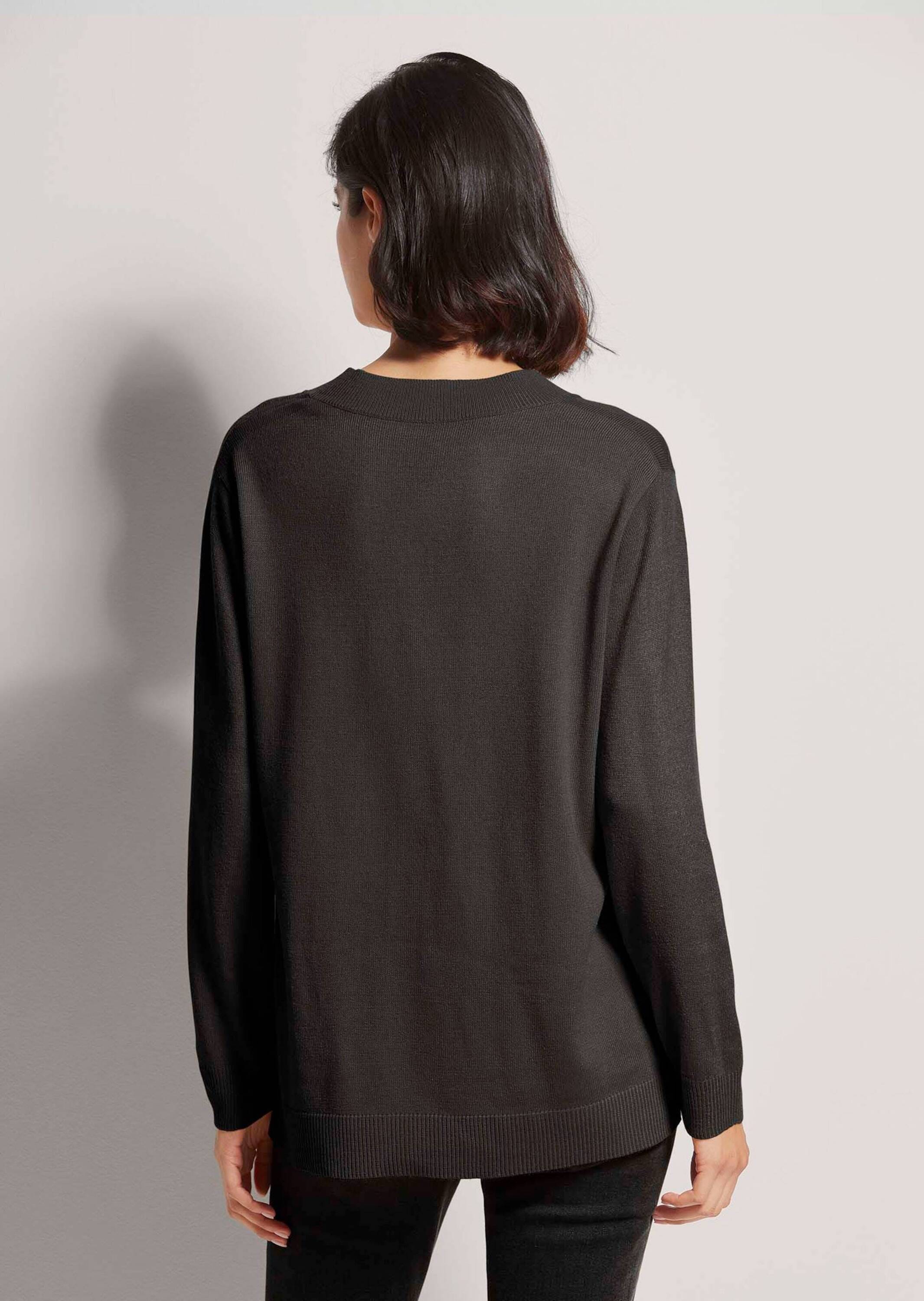 MADELEINE Longpullover »Pullover Glattstrick-Pullover mit V-Ausschnitt«