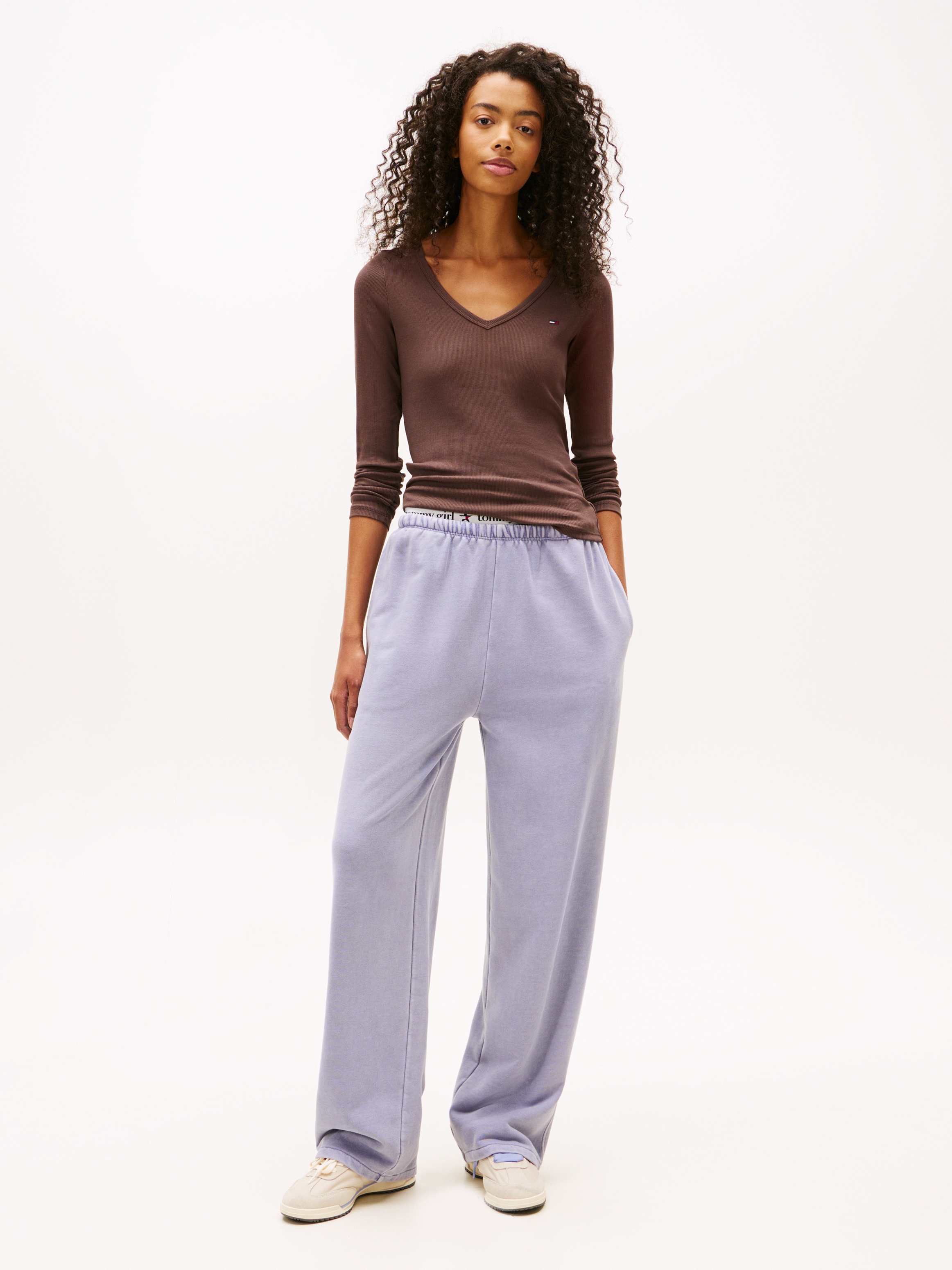 Tommy Jeans Langarmshirt »TJW SLIM ESSENTIAL RIB V LS«