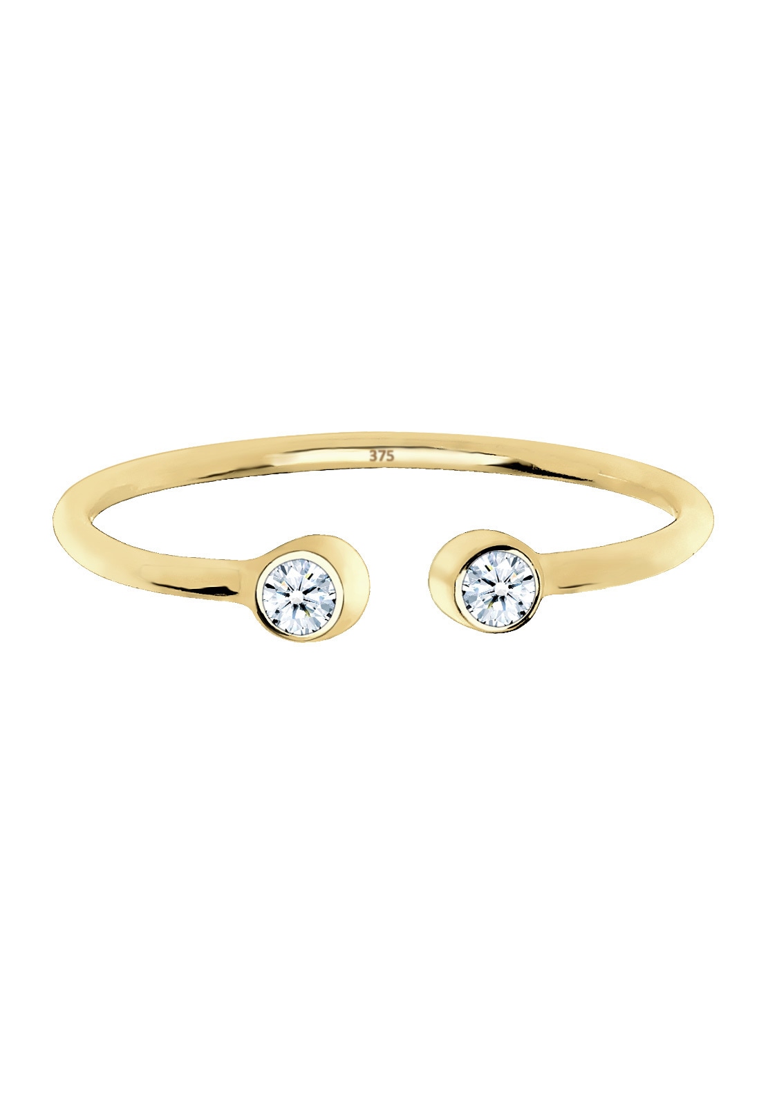 Elli DIAMONDS Diamantring »Ring Diamant Weiß Brillantschliff (0.06 ct) 375 Gelbgold offen«