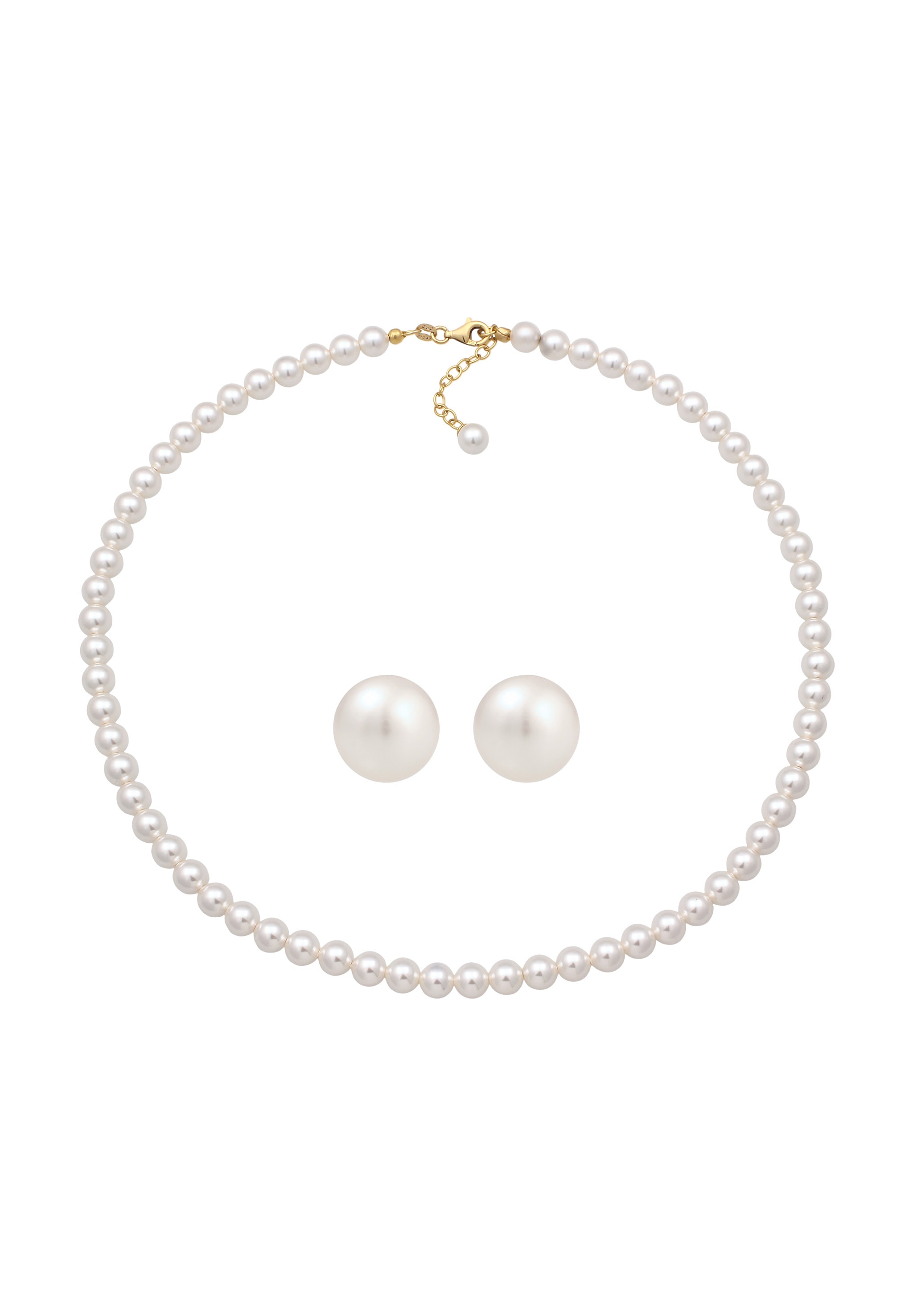 Elli Ohrring und Ketten Set »Schmuckset mit Perlen von Swarovski® Weiß 925 Sterling Silber« ()