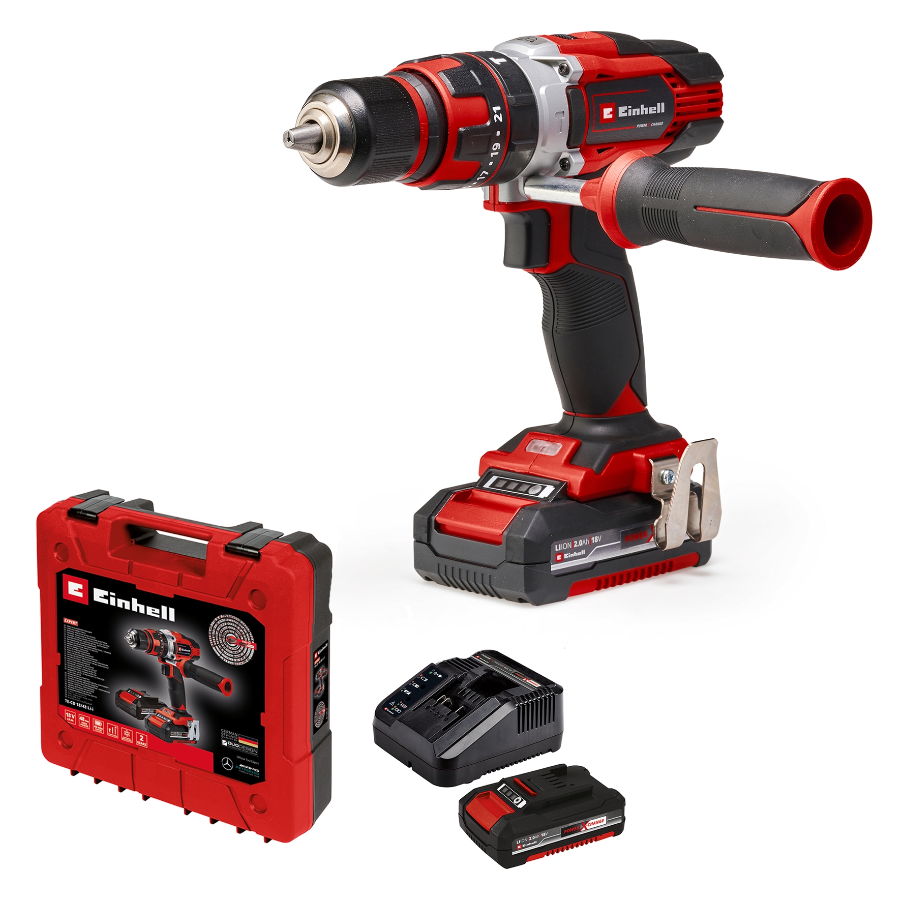 Einhell Akku-Schlagbohrschrauber »TE-CD 18/48 Li-i«, Power X-Change, inkl. 2 Akkus, Ladegerät und Aufbewahrungskoffer