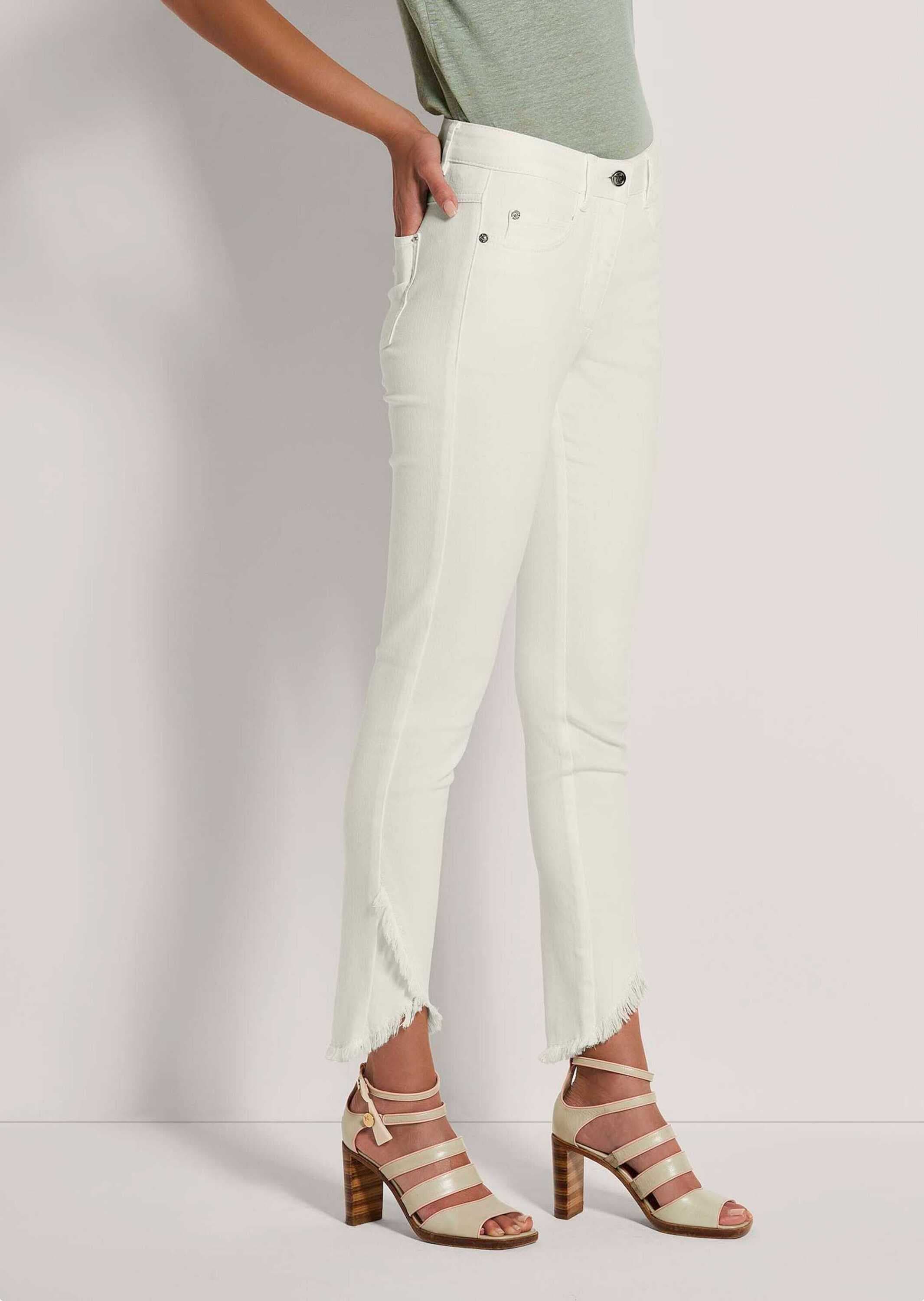 MADELEINE Regular-fit-Jeans »Jeans Verkürzte 5-Pocket-Hose mit Fransen«