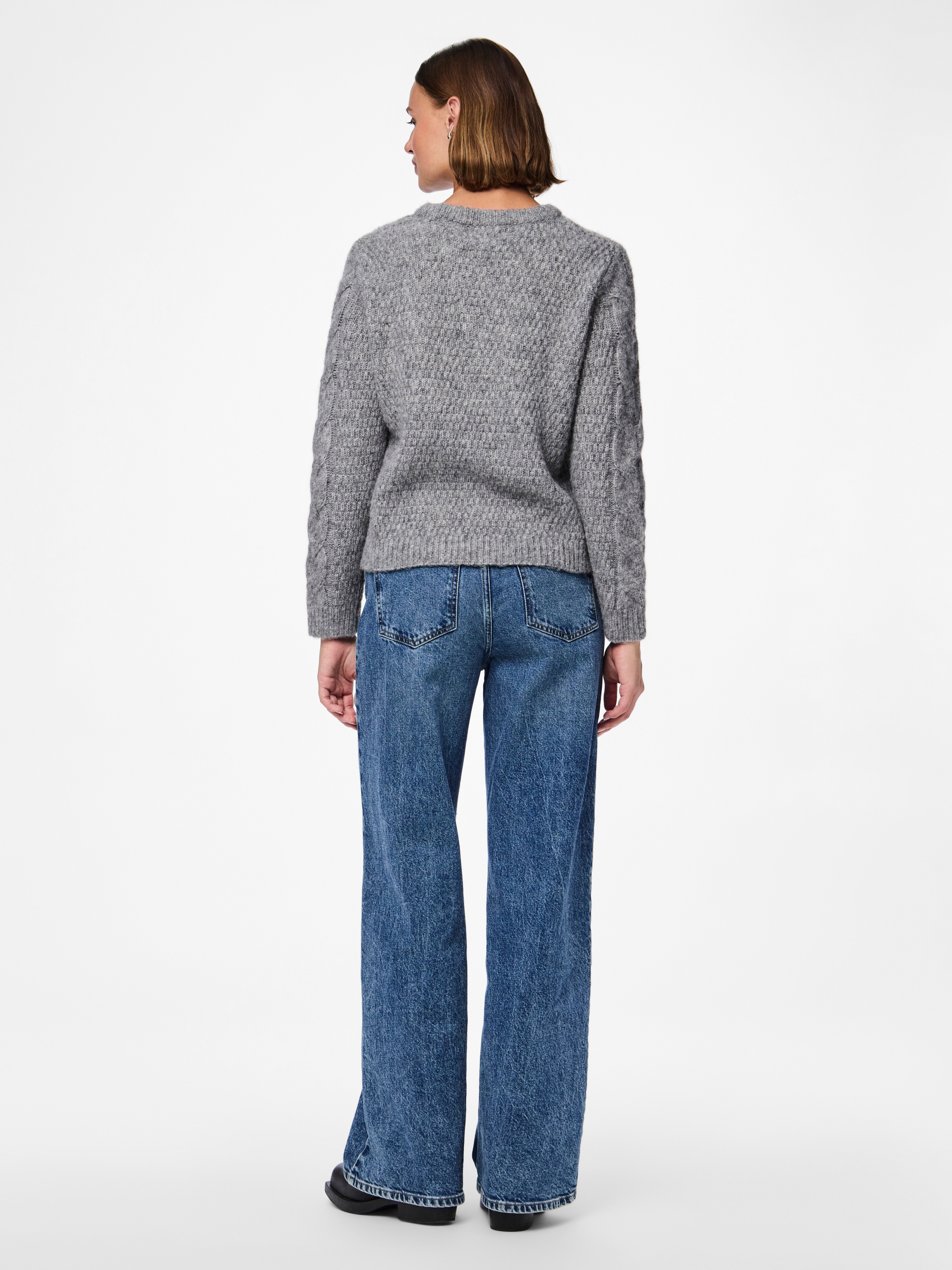 pieces Strickpullover »PCNINA LS O-NECK KNIT NOOS BC«