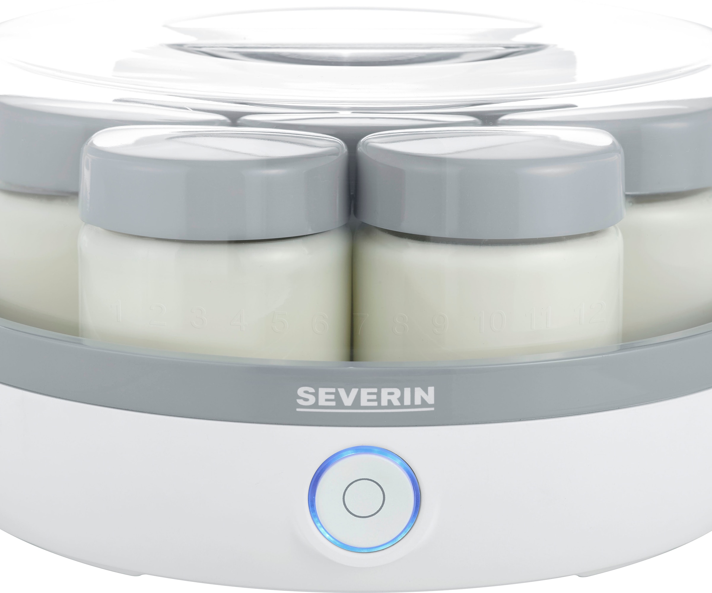 Severin Joghurtbereiter »JG 3520«, 14 Portionsbehälter, je 150 ml, 14 auslaufsichere Portionsgläser, transparenter Deckel
