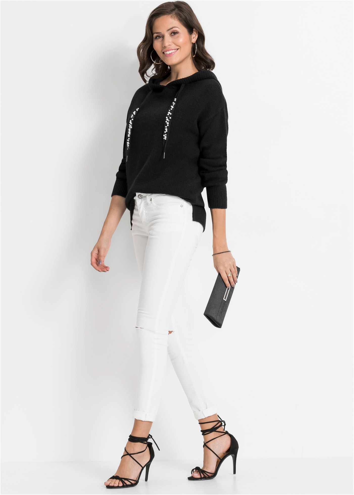 bonprix Strickpullover »Oversize-Pullover« aus Polyacryl, Polyamid und Polyester, mit Kapuze, Oversize-Design