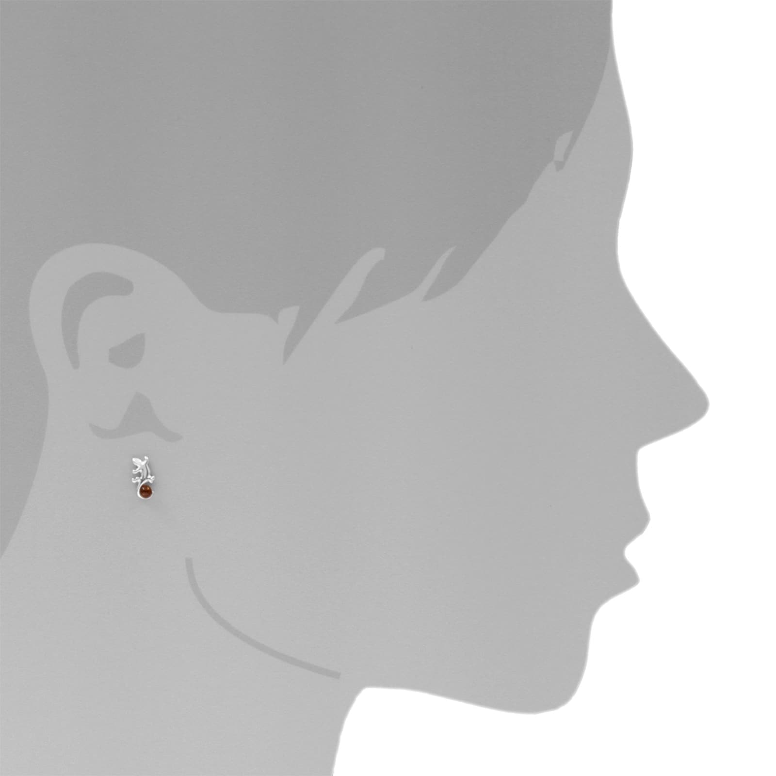 OSTSEE-SCHMUCK Paar Ohrstecker »- Echse - Silber 925/000 - Bernstein«