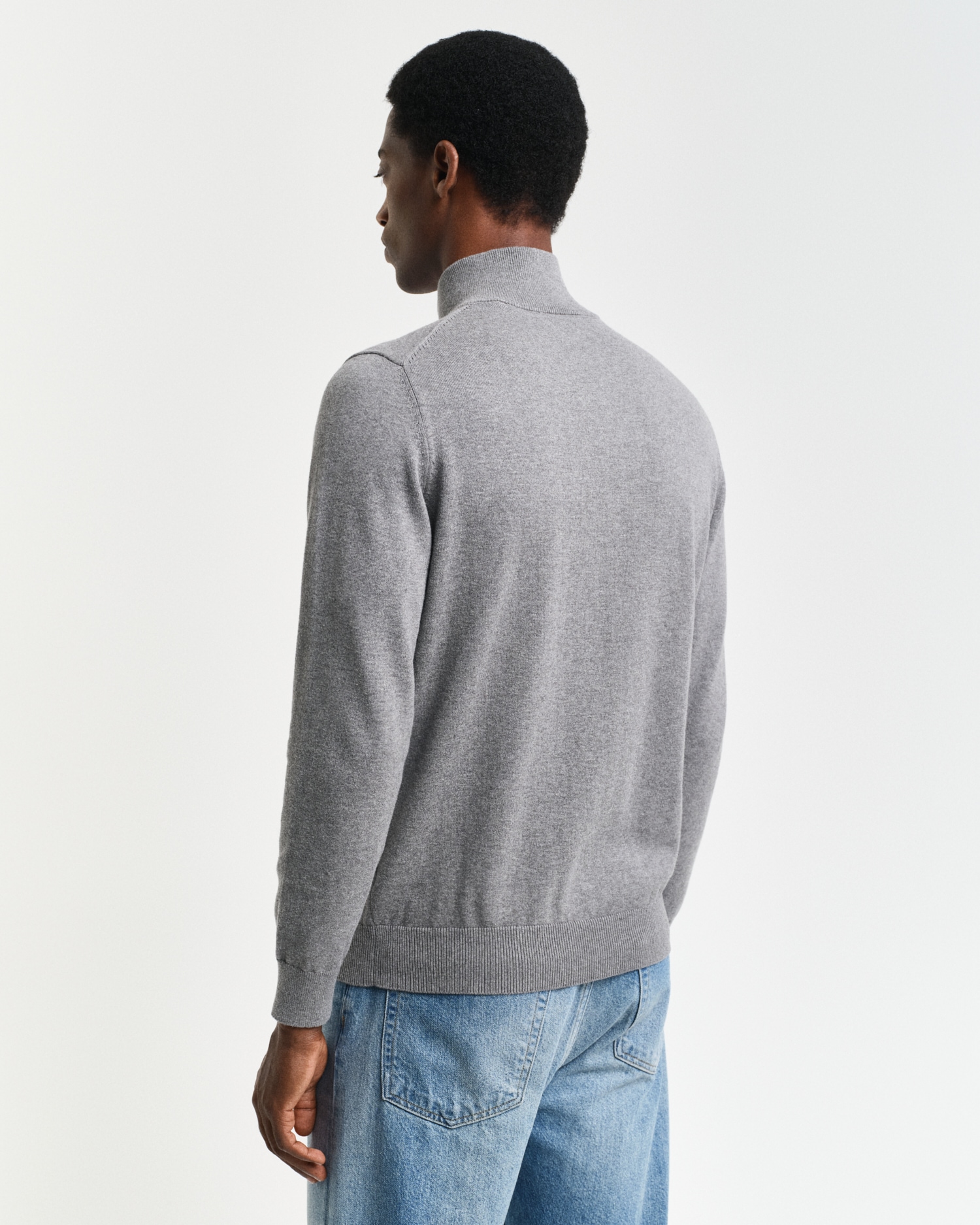 Gant Troyer »CLASSIC COTTON HALF ZIP«, mit gerippten Details