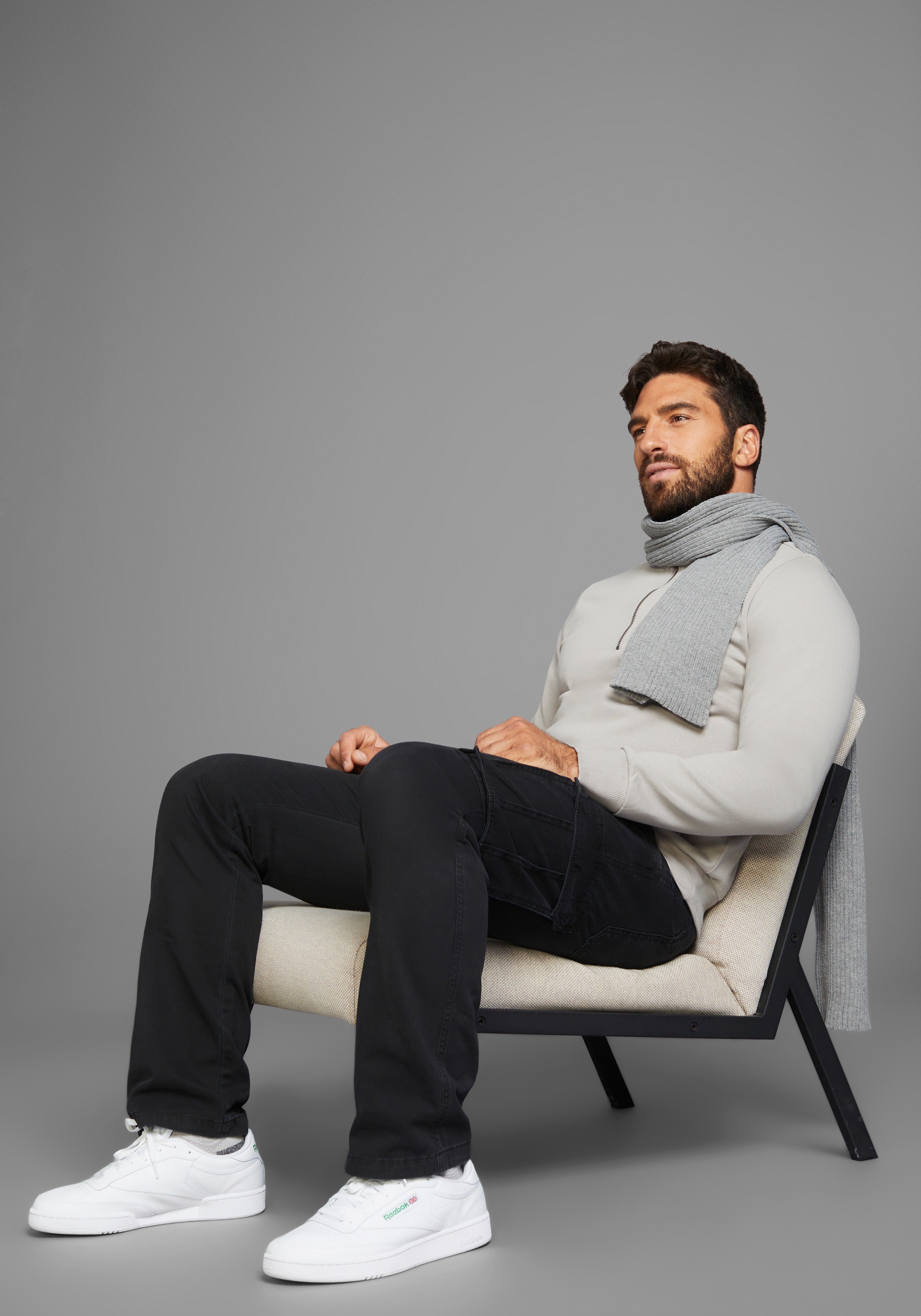 Bruno Banani Sweatshirt, mit Troyer Kragen