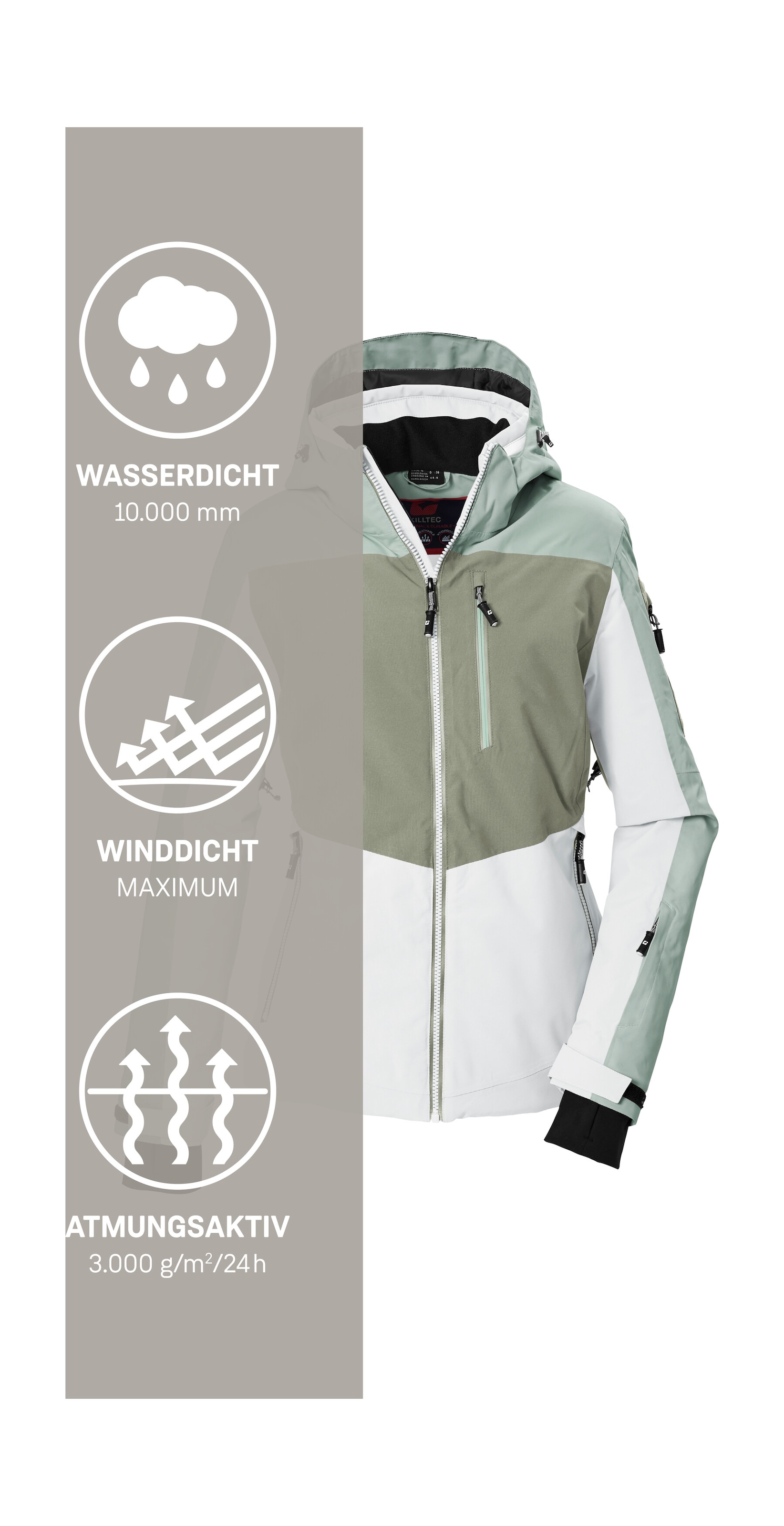 Killtec Skijacke »KSW 121 WMN SKI JCKT« Damen Skijacke: wasserdicht, atmungsaktiv, verschweißte Nähte