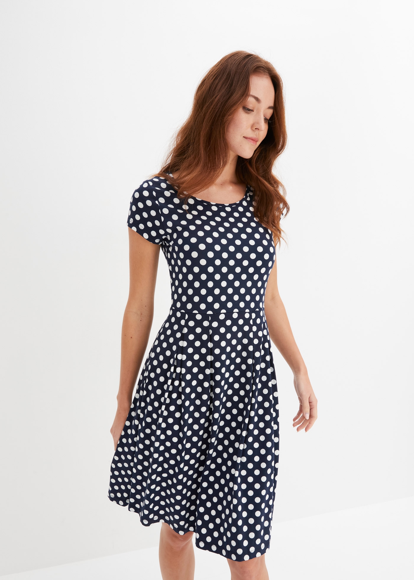 bonprix Jerseykleid »Jerseykleid aus Viskose-Mix« 1 tlg. für sommerliche Tage, aus Viskose-Mix, ausgestellte Passform