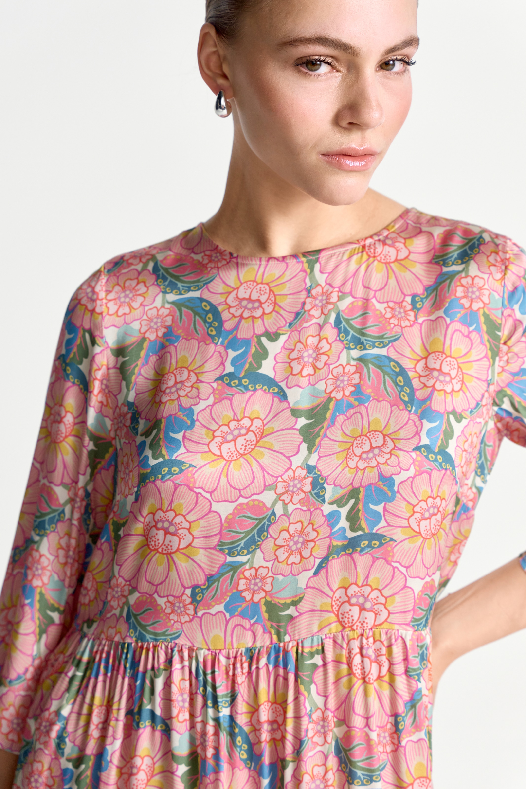 RICHROYAL Midikleid Ohne Tasche im Liberty-Blumenmuster