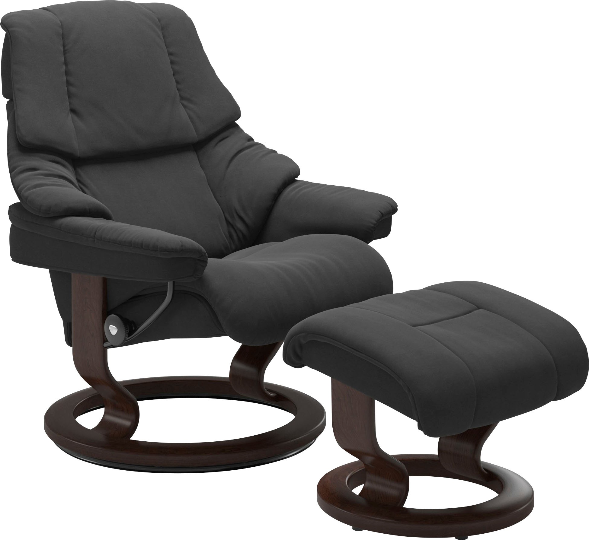 Stressless® Relaxsessel »Reno« Set, Relaxsessel mit Hocker,  mit Hocker, mit Classic Base, Größe S, M & L, Gestell Braun