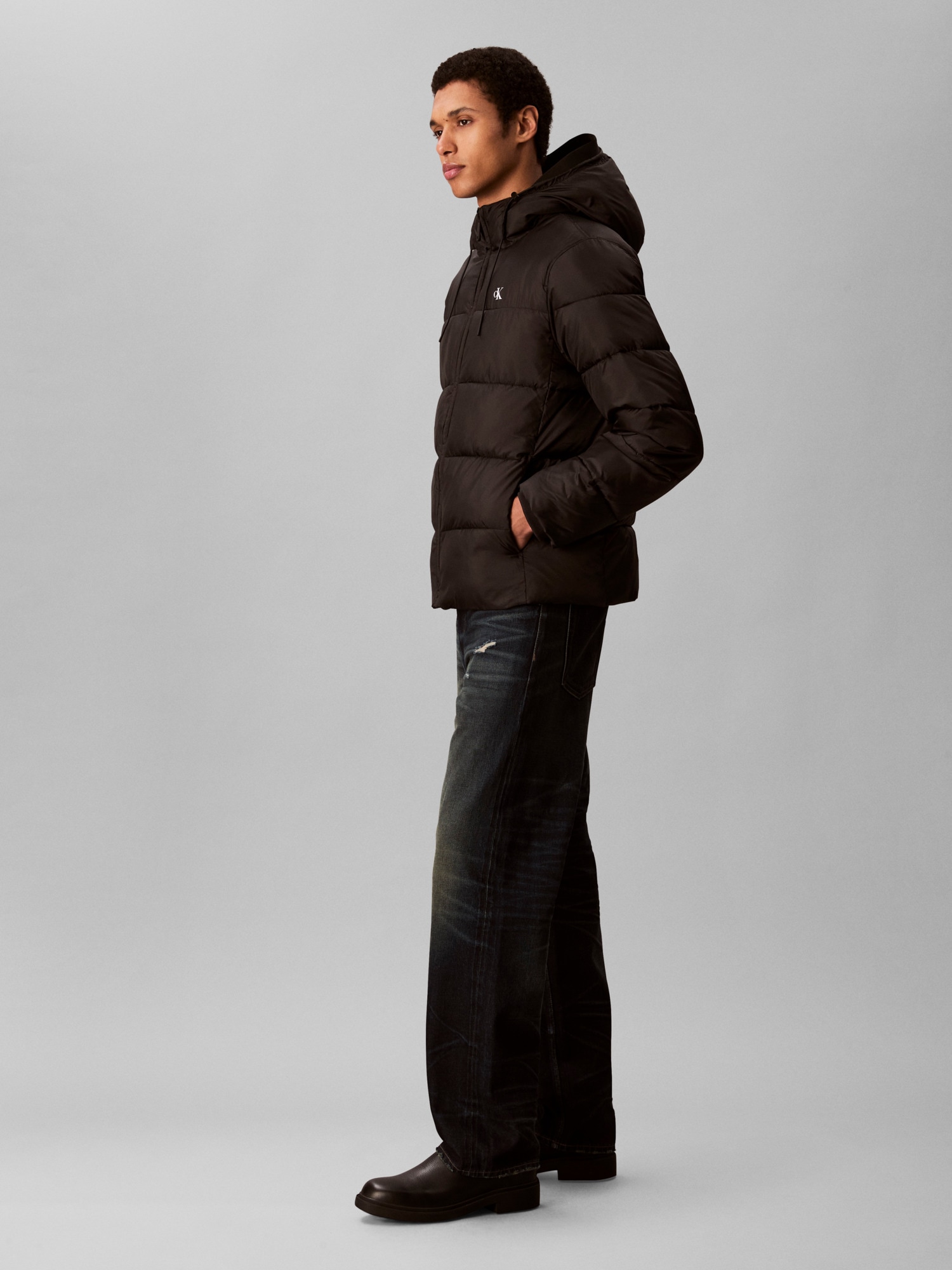 Calvin Klein Steppjacke, mit Kapuze, Kapuze mit Kordelzug, regular fit