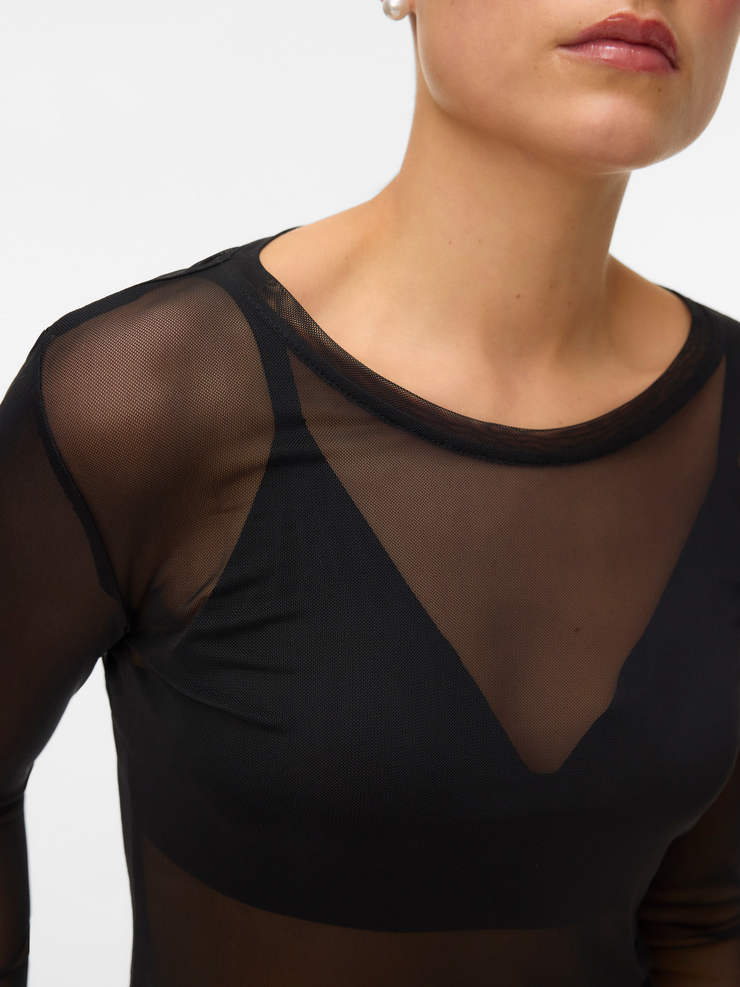 Vero Moda Langarmshirt »VMLOVA LS MESH TOP JRS NOOS«