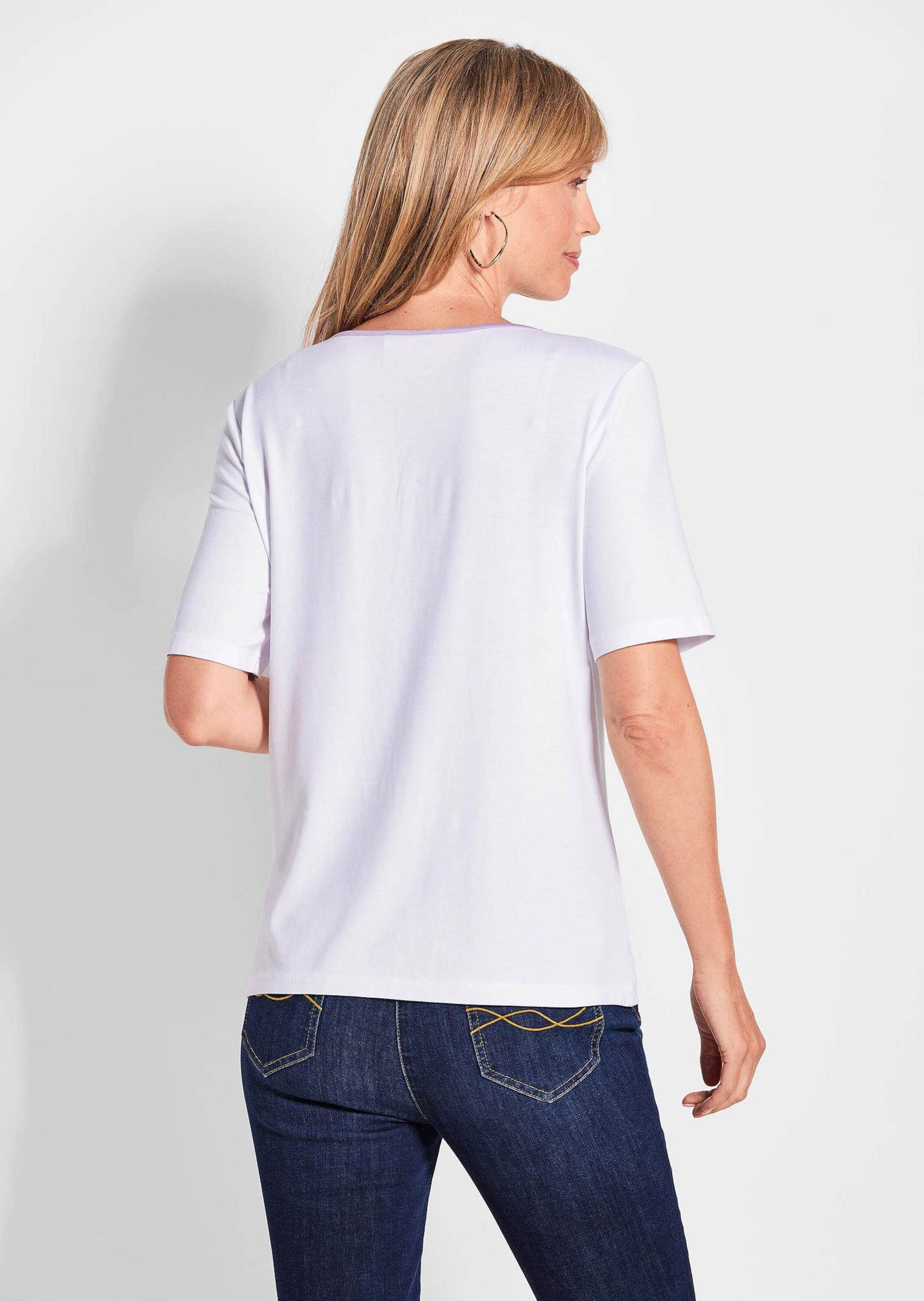 GOLDNER Print-Shirt »Kurzgröße Bezauberndes Druckshirt mit Motivdruck«