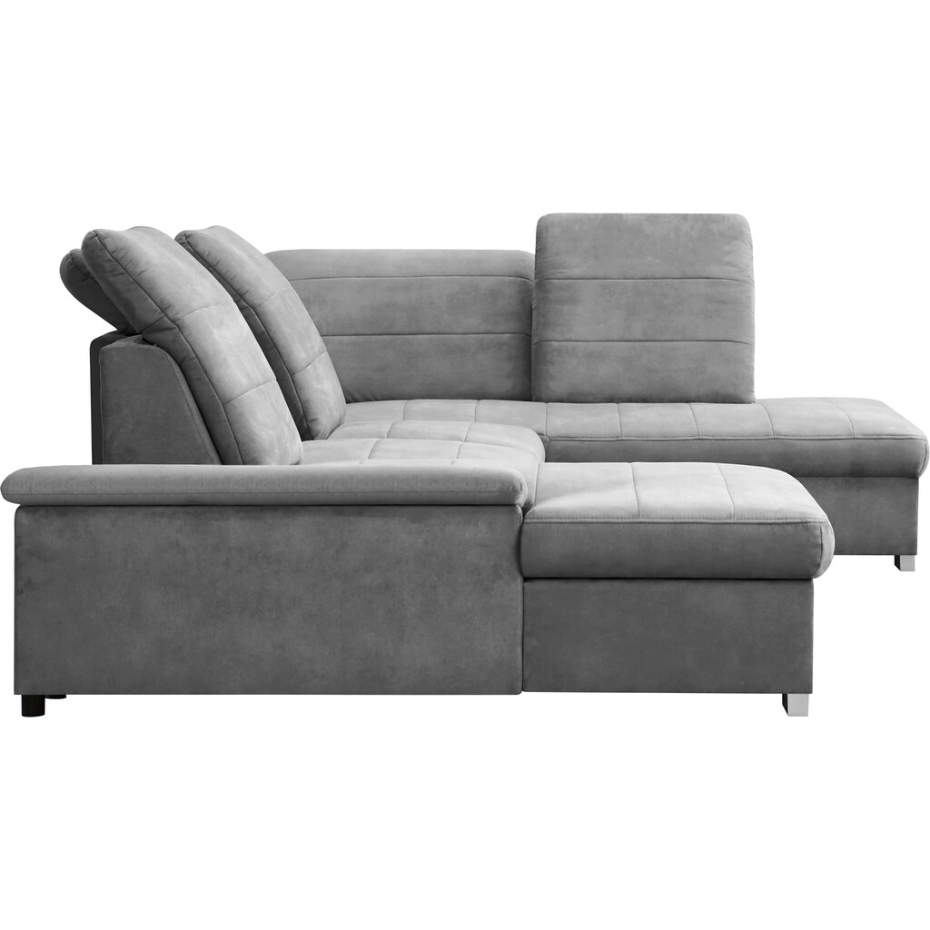 mokebo Wohnlandschaft »Kordula«, Sofa in U-Form mit Schlaffunktion & Bettkasten, Schlafcouch mit Sitztiefenverstellung & verstellbaren Kopfteilen