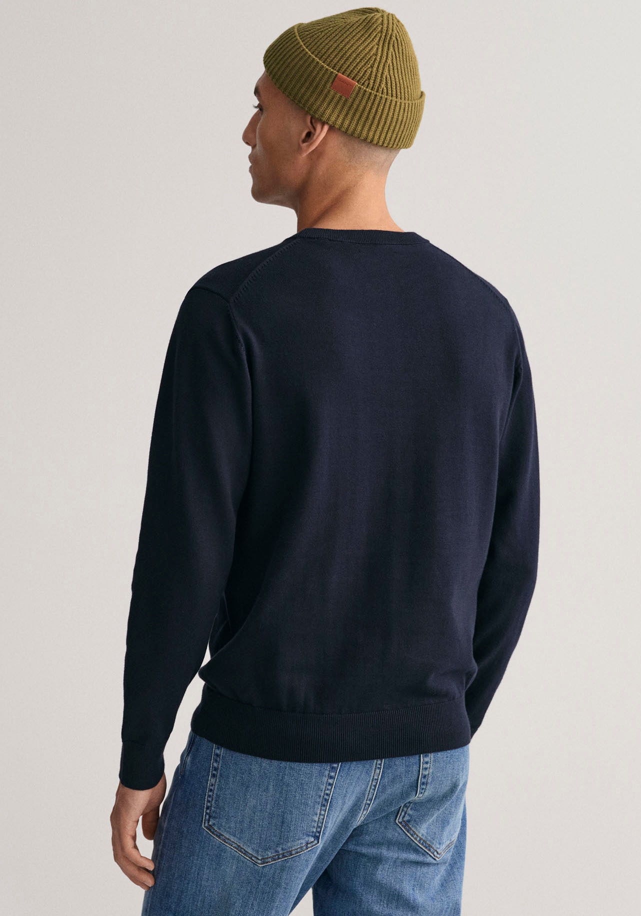 Gant Rundhalspullover »CLASSIC COTTON C-NECK«, Premium Strickpullver aus weicher 100% Baumwolle, Übergangspullover