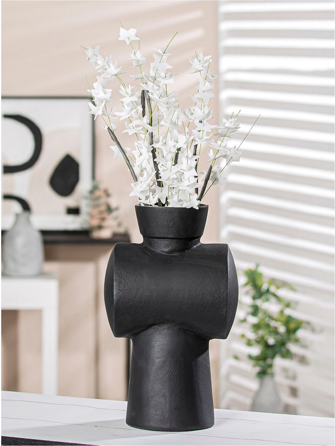 Casablanca by Gilde Dekovase »Vase Train, Höhe ca. 32 cm, aus Aluminium, nicht wasserdicht«, (1 St.), Vasenöffnung ca. 9 cm, nur für Dekozwecke geeignet
