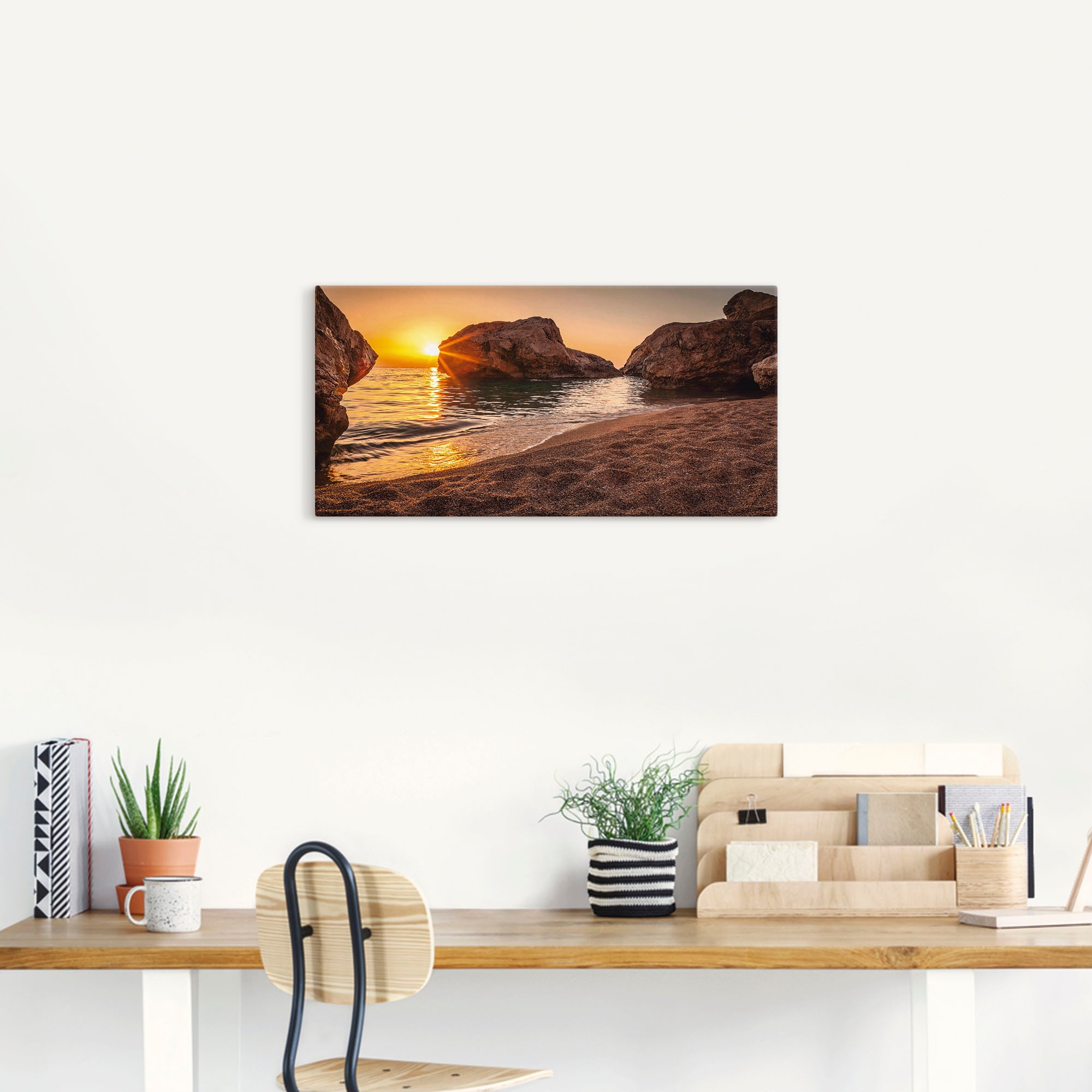Artland Wandbild »Sonnenuntergang und Strand« Strand 1 Stk. tlg. als Alubild, Leinwandbild in verschied. Größen