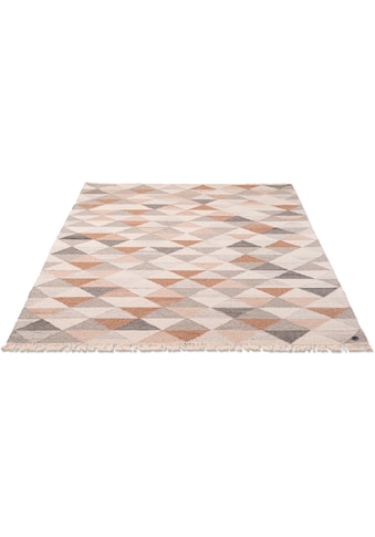 Teppich »Triangle Kelim«, rechteckig, handgewebt, mit Fransen, Boho-Style