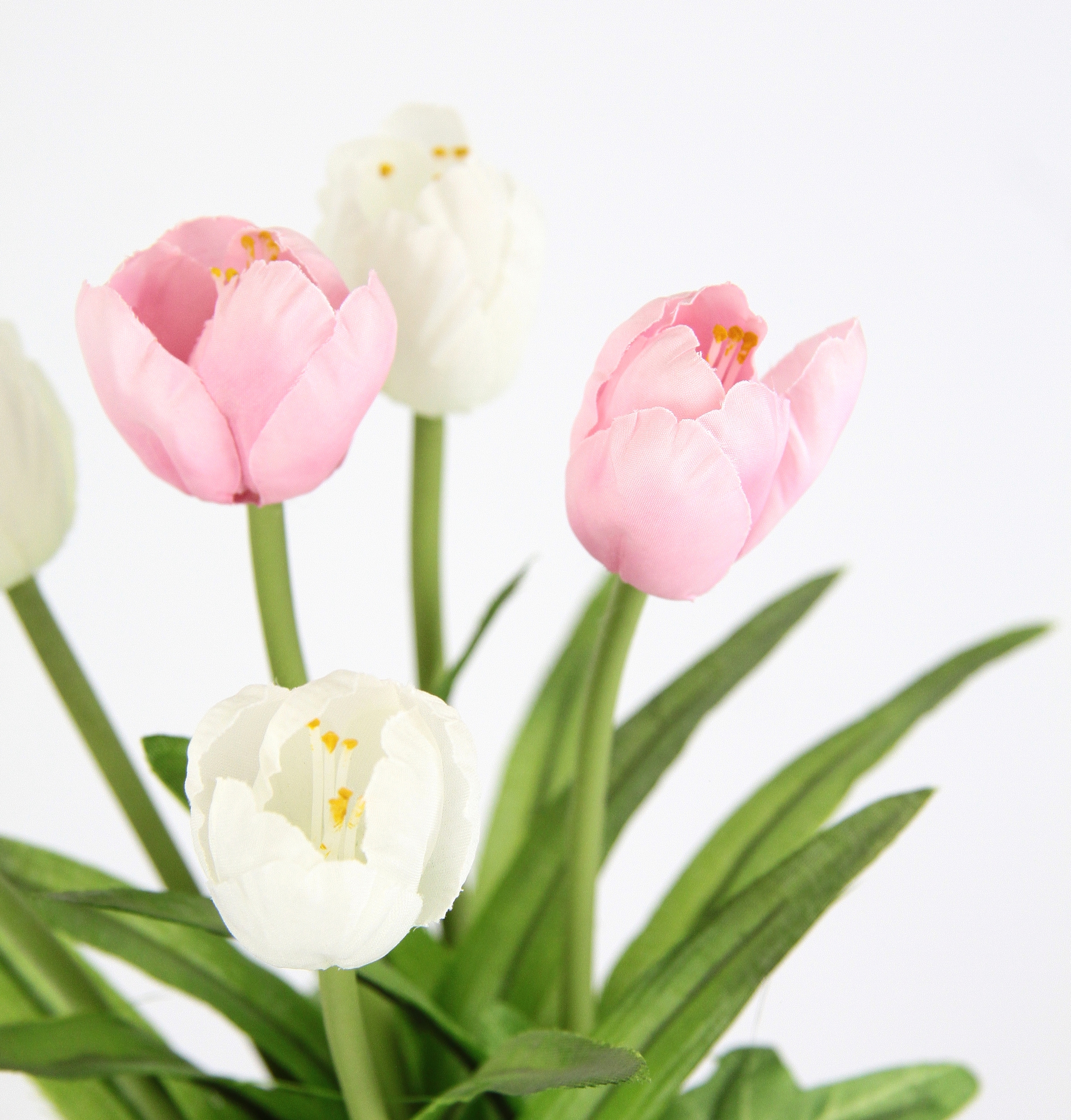 I.GE.A. Kunstblume »Gesteck Tulpe im Weidenest 2er Set 20cm« Kunstblume Blumen Frühjahrsdeko Osterdeko Seidenblume Zimmerpflanze