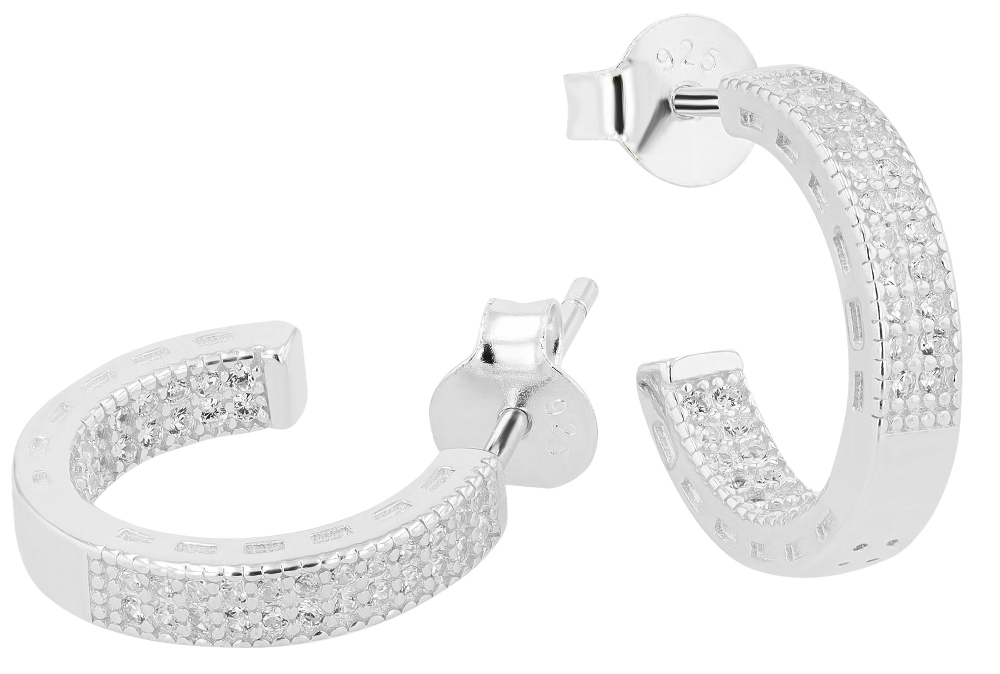 Adelia´s Paar Ohrstecker »Damen Ohrringe ¿ Ohrstecker aus 925 Silber mit Zirkonia«