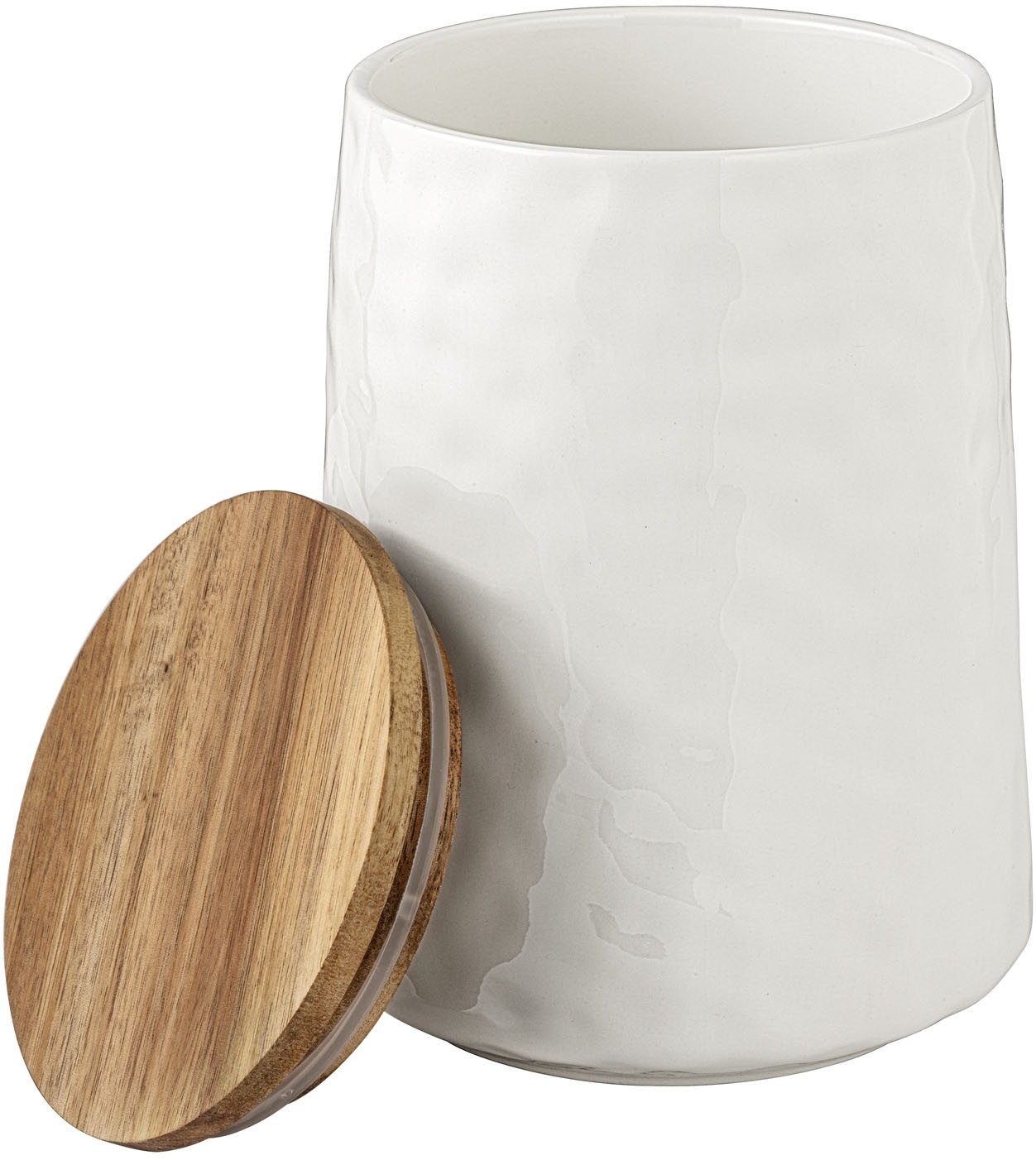 SCHÖNER WOHNEN-Kollektion Vorratsdose »ADELLE« 1 tlg. tlg. Aufbewahrungsdose aus Keramik, Akazienholz-Deckel, luftdicht, 1,1l