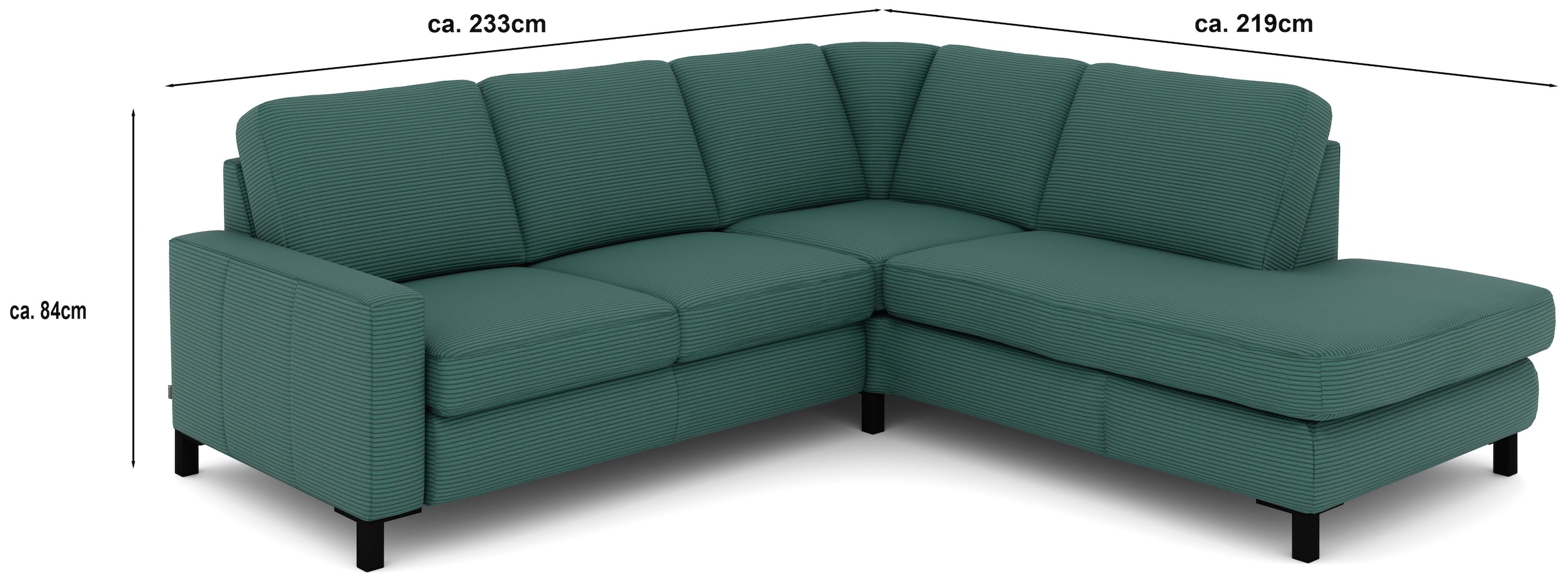 Musterring Ecksofa »MR365« Mit flacher 15 cm Armlehne, wahlweise in 3 Materialien, 233 x 219 cm