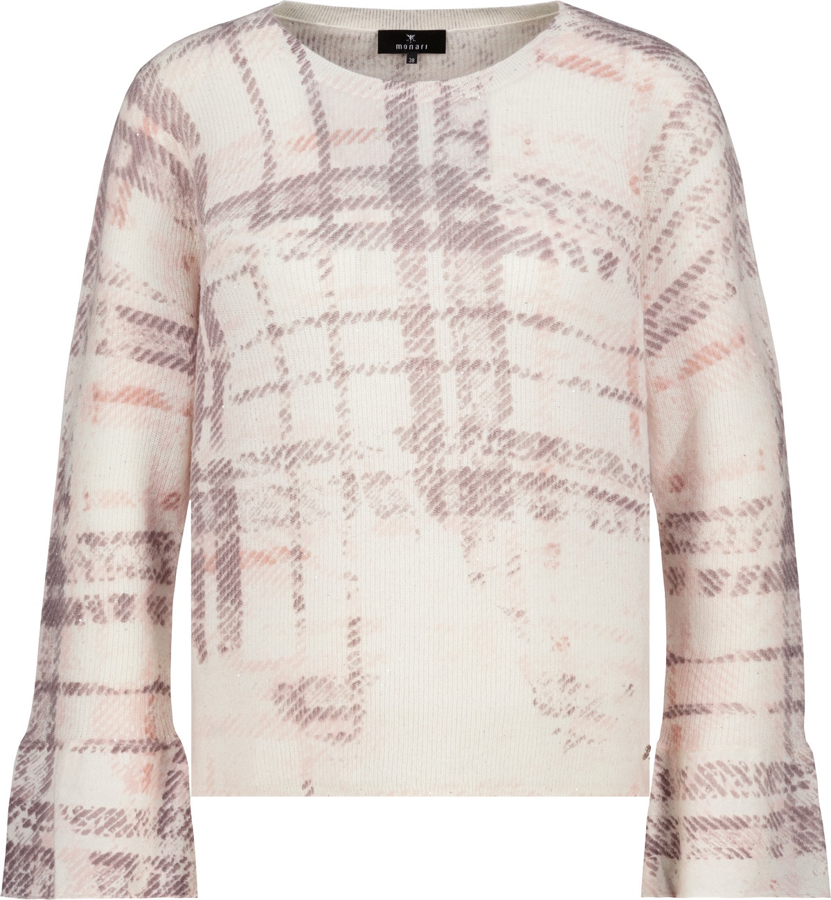 Monari Rundhalspullover »Pullover Karodruck« Regular fit mit Rundhalsausschnitt