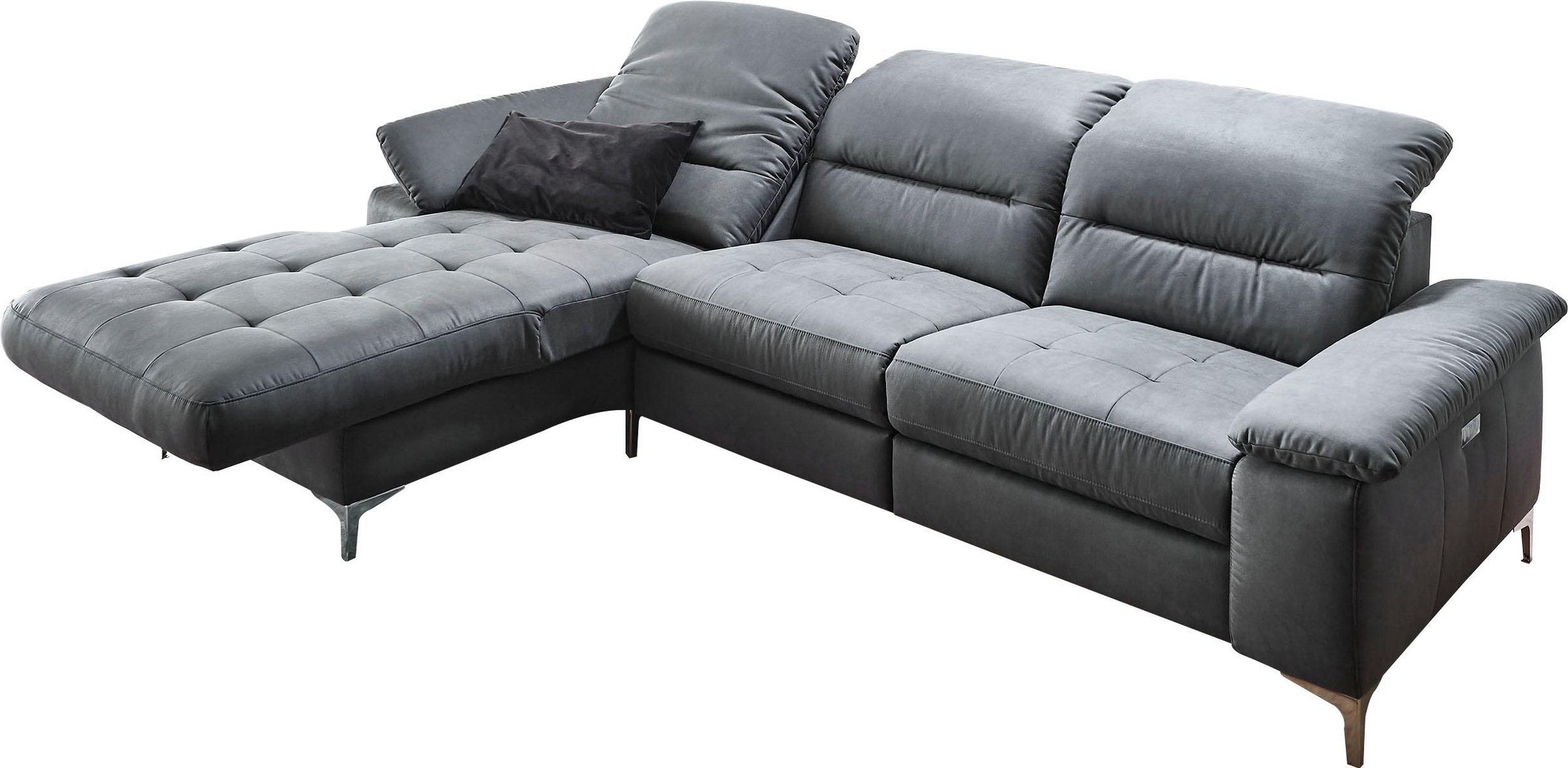 Places of Style Ecksofa »Basel L-Form«, mit vollmotorischer Relaxfunktion und motorischer Recamiere