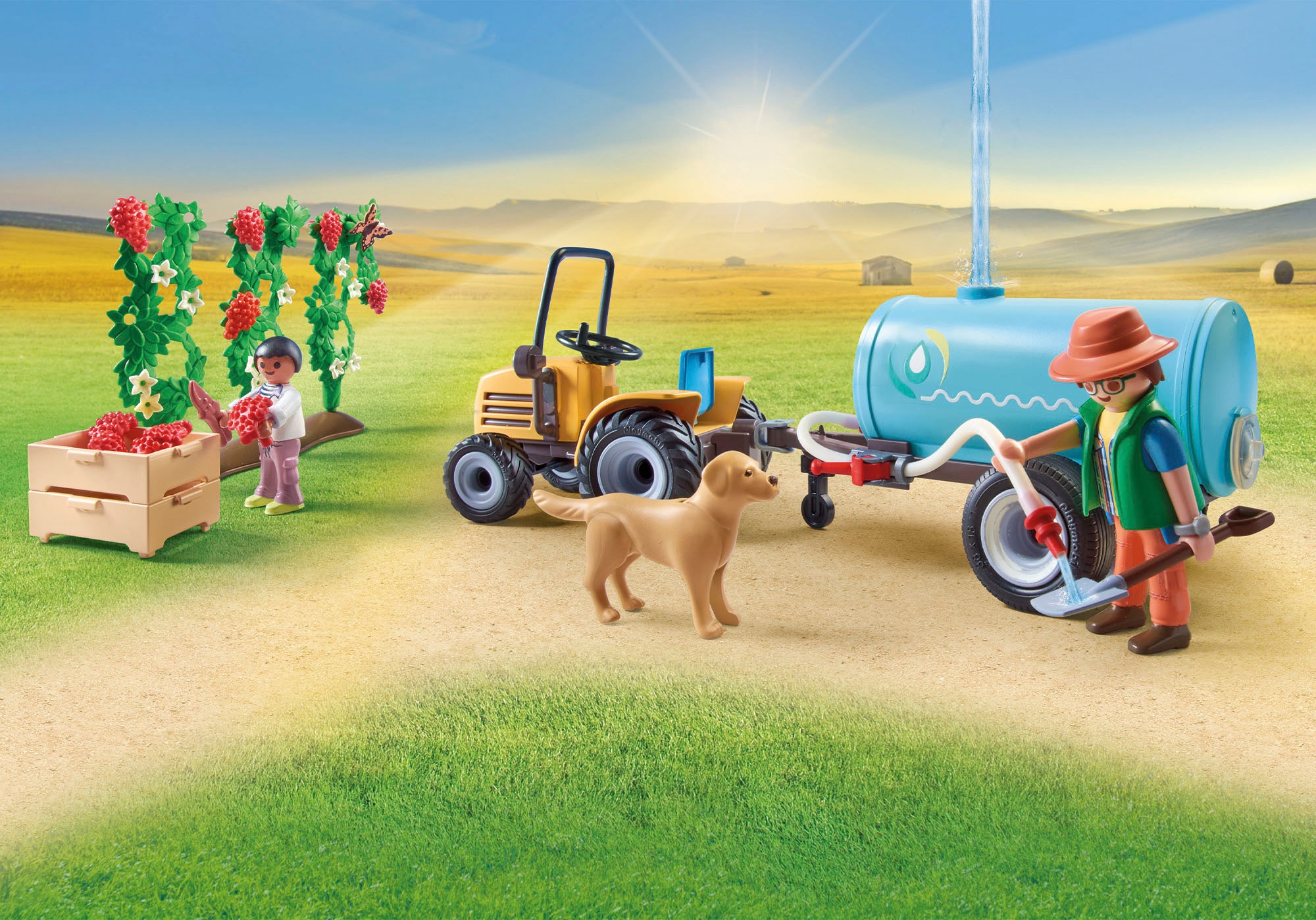 Playmobil® Konstruktions-Spielset »Traktor mit Anhänger und Wassertank (71442), Country«, (117 St.), teilweise aus recyceltem Material; Made in Germany